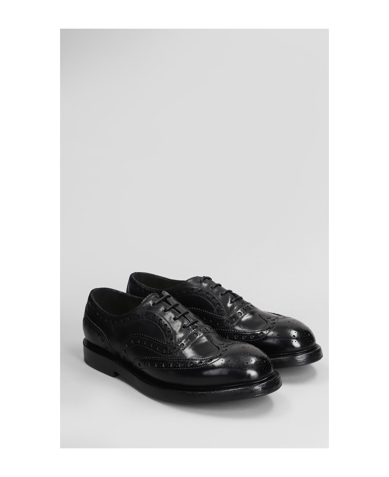 Premiata Lace Up Shoes In Black Leather - black