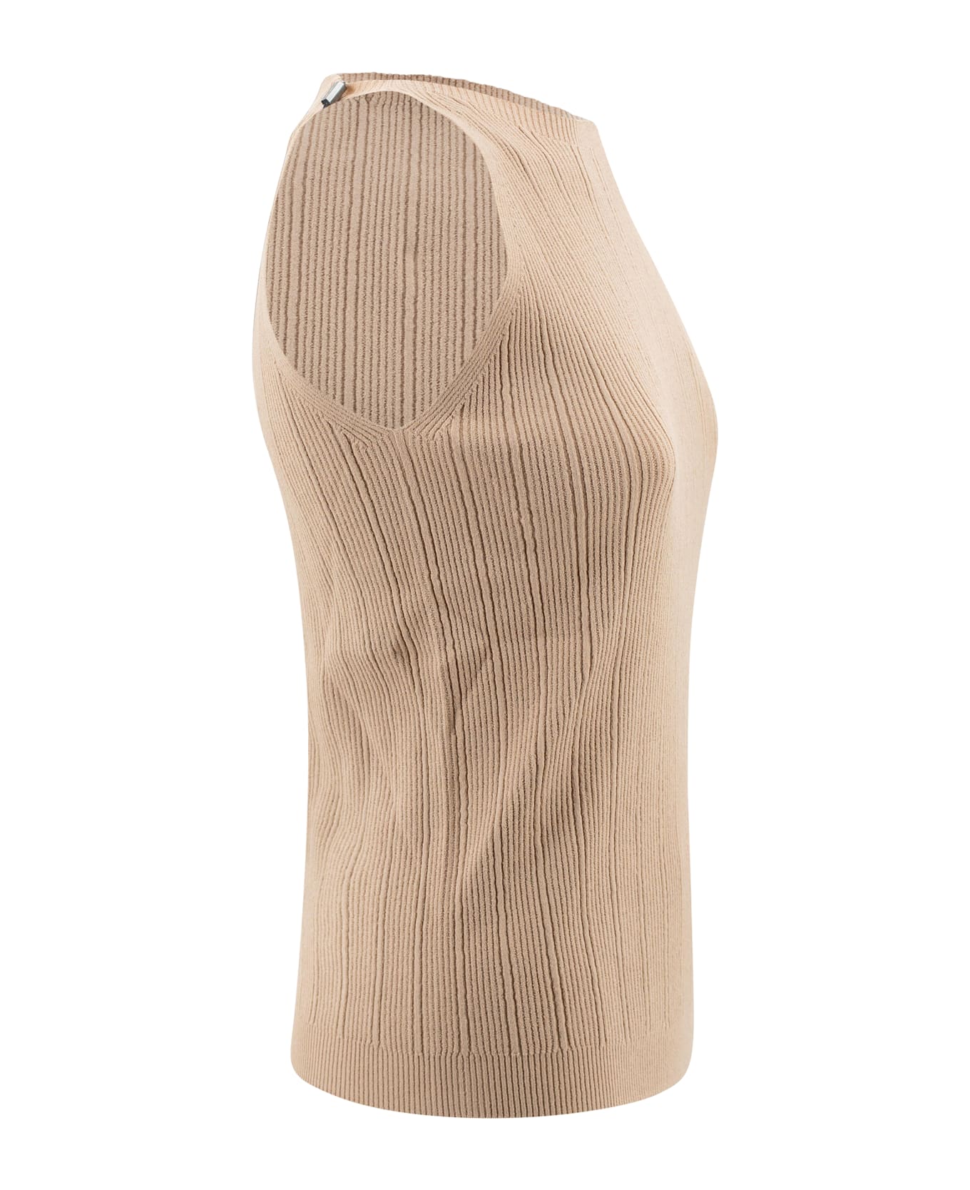 D.Exterior Top In Ribbed Viscose - Dune