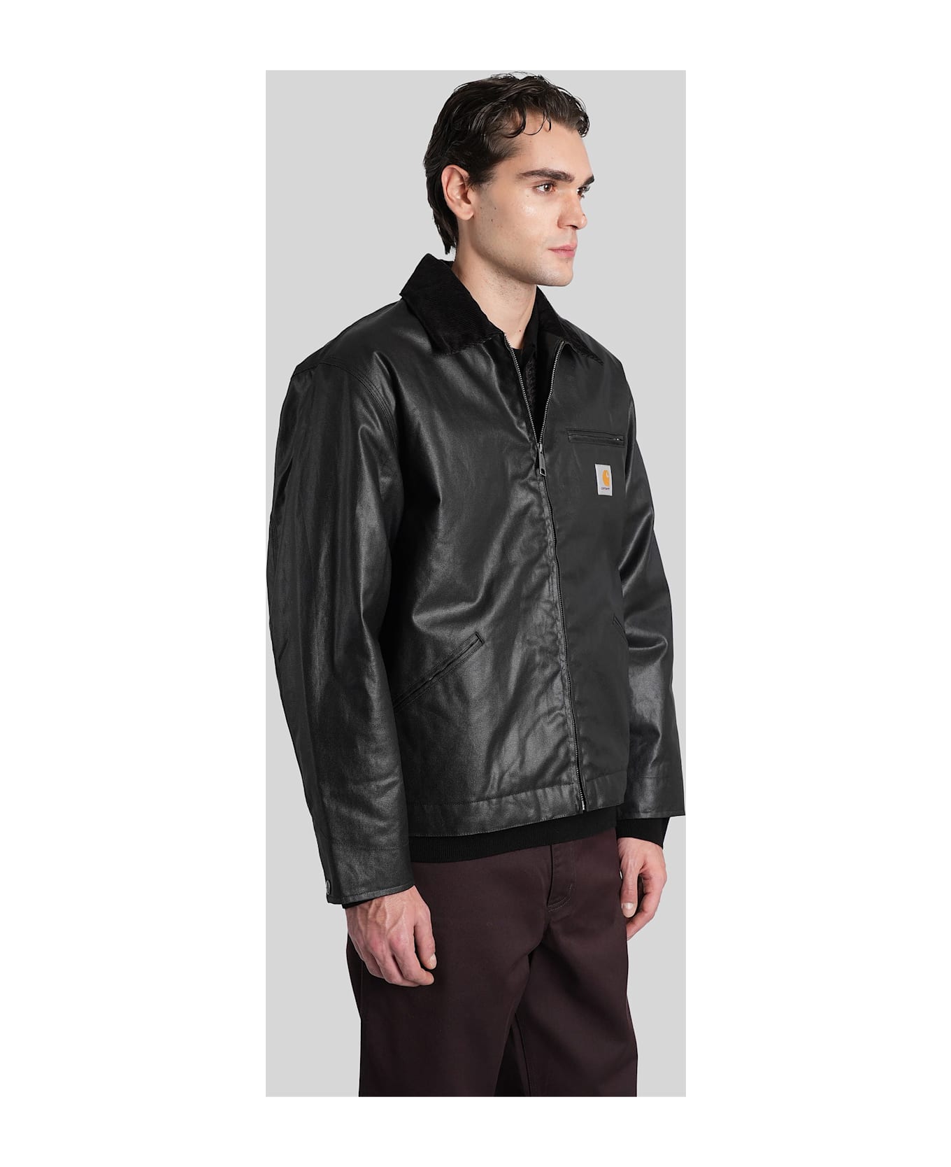 Carhartt Og Dean Jacket Casual Jacket In Black Cotton - black