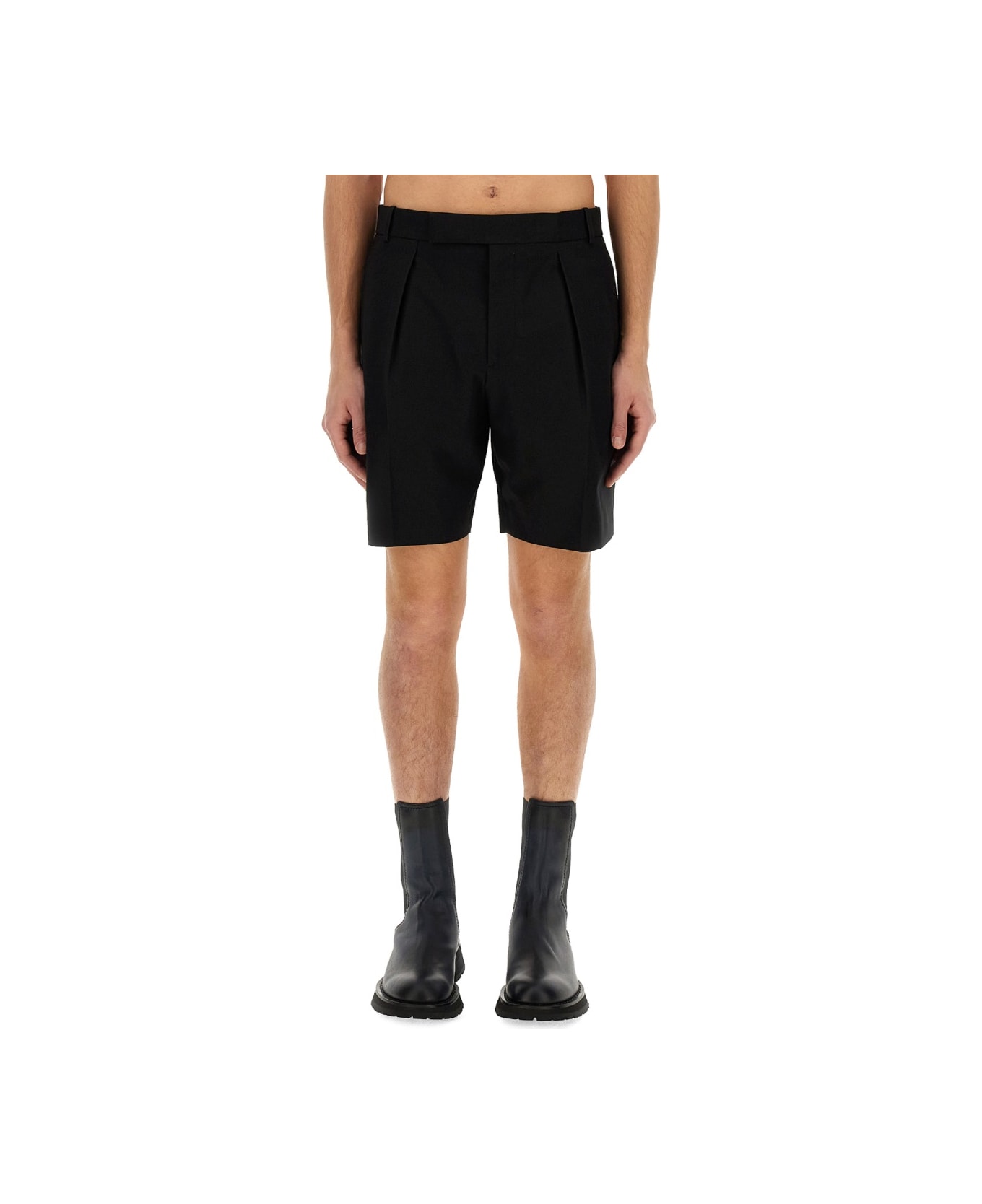 Alexander McQueen Cotton Bermuda Shorts - BLACK