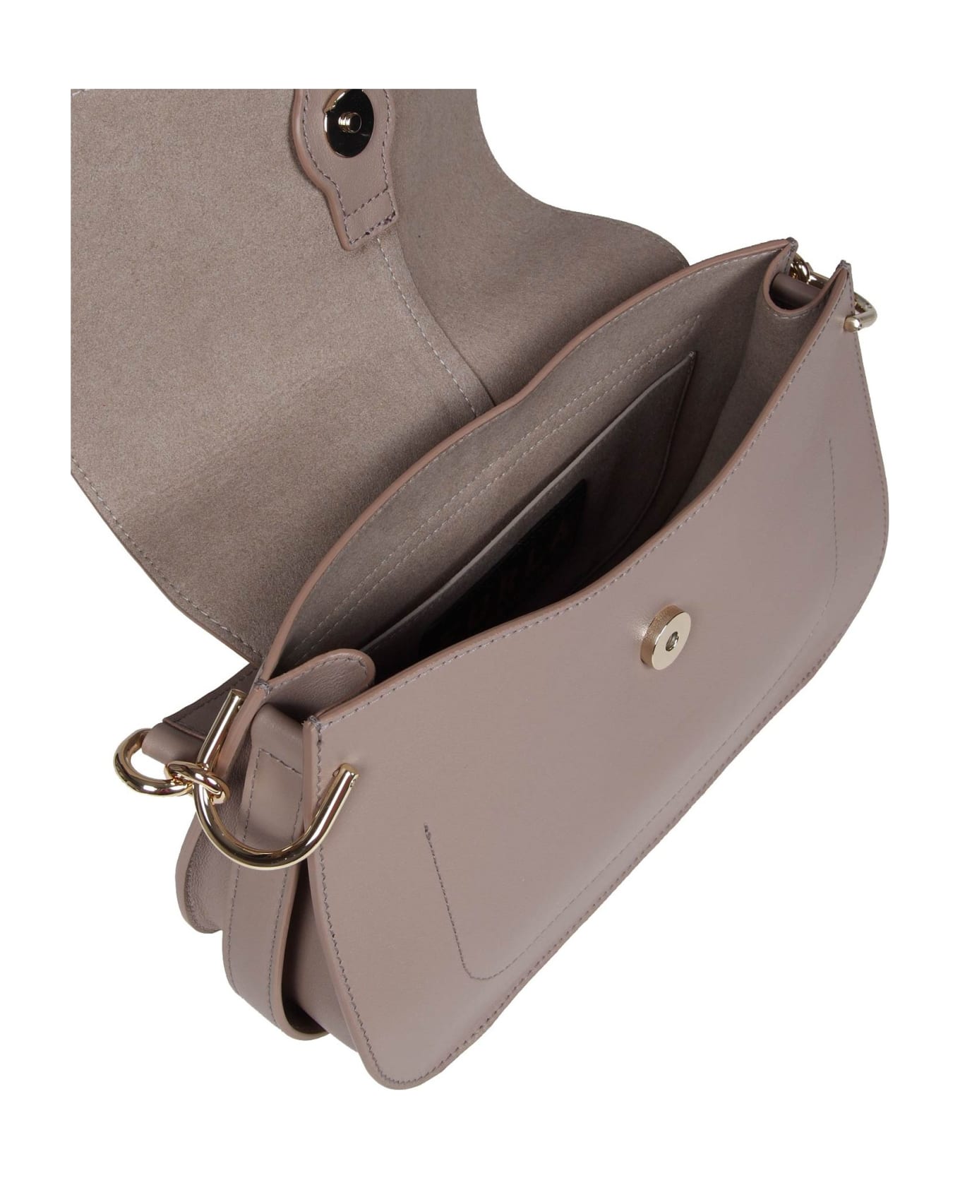Furla Flow Handbag In Greige Leather - S Greige