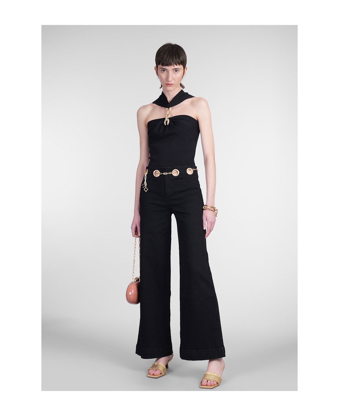 Cult Gaia Sydney Pants In Black Cotton - black
