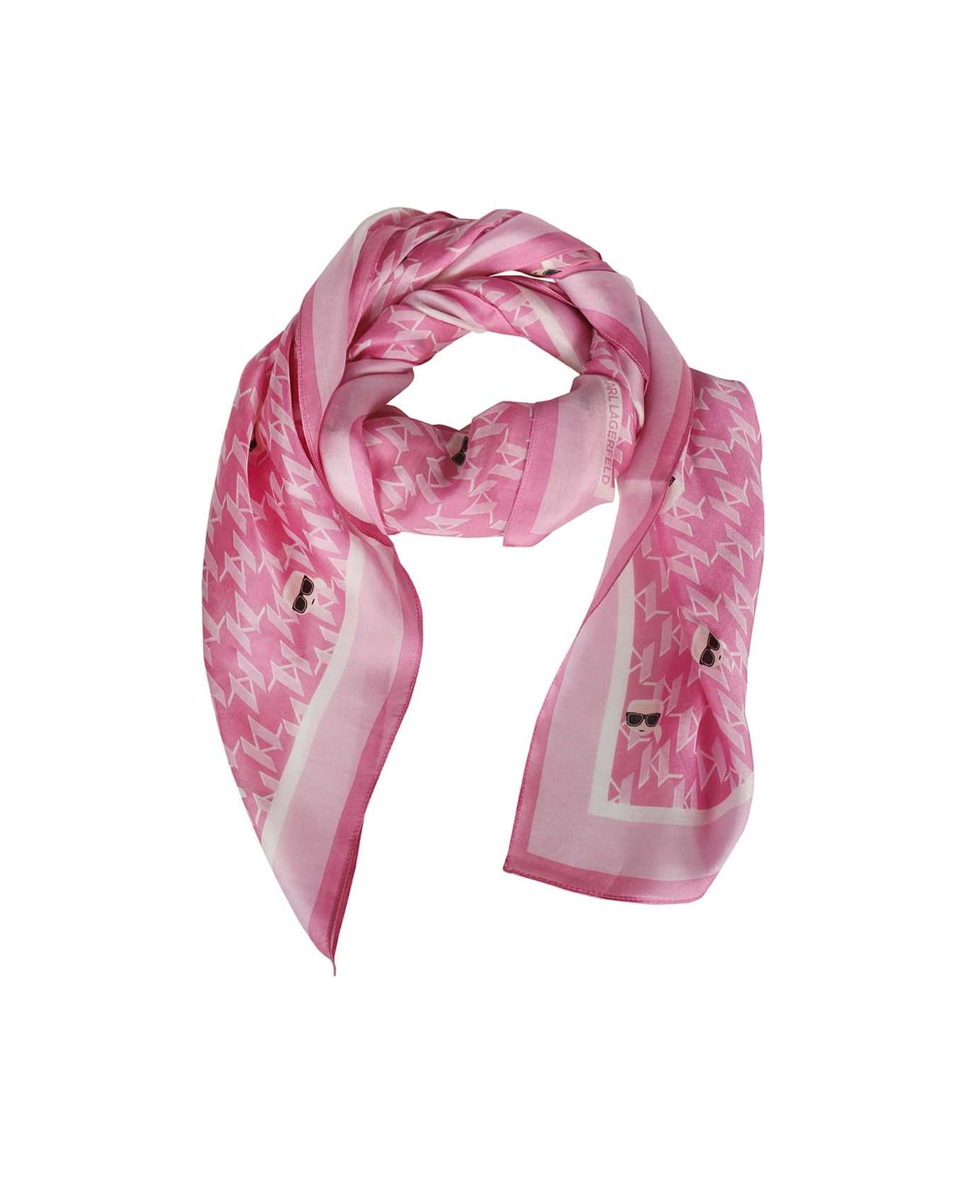 Karl Lagerfeld Printed Shawl - Pink スカーフ＆ストール