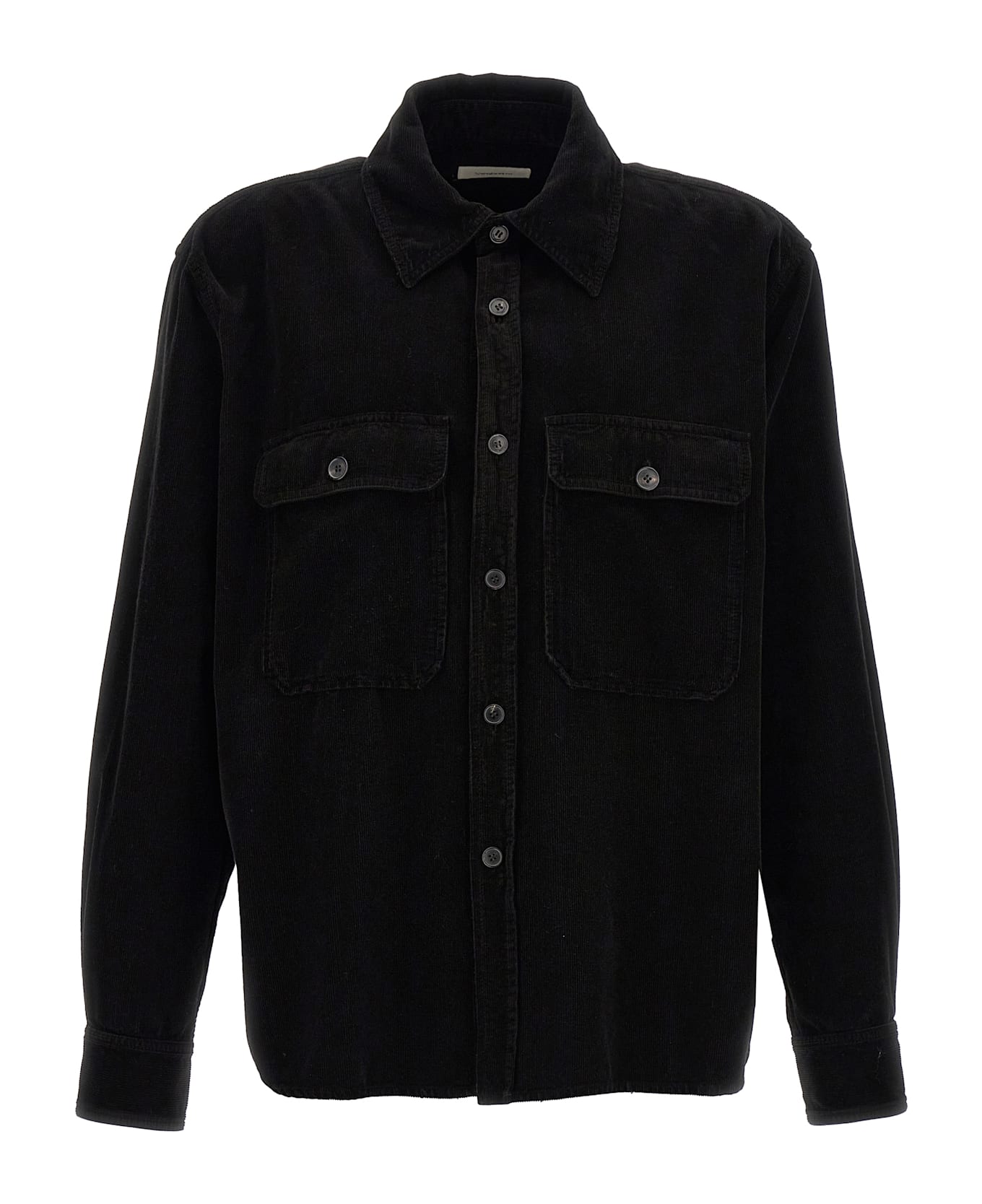 Saint Laurent Ribbed Velvet Shirt - Black