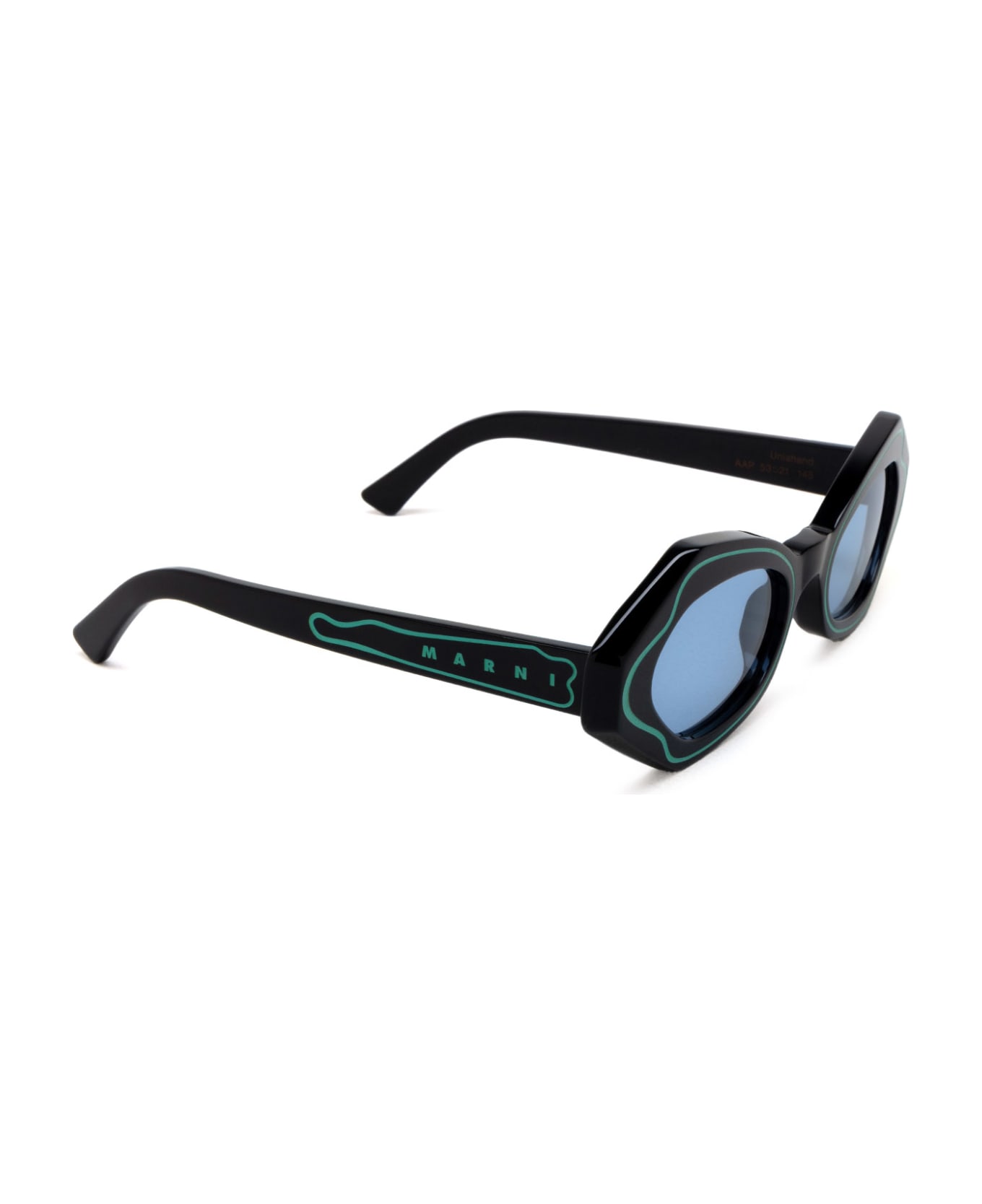 Marni Eyewear Unlahand Black / Green Sunglasses - Black / Green サングラス