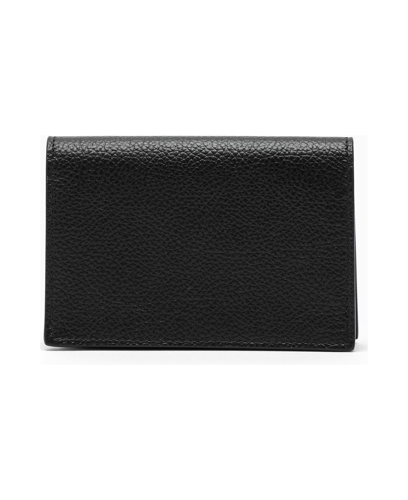 Balenciaga Black Grained Leather Card Case - Black
