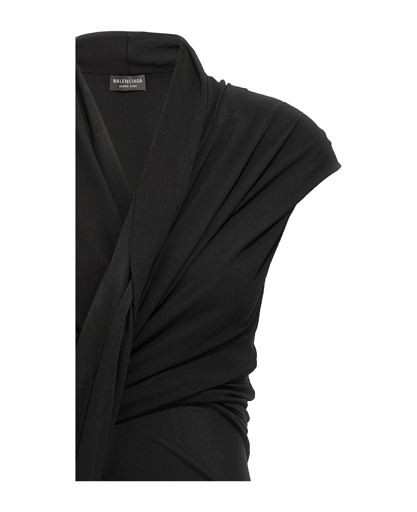Balenciaga Draped Dress - BLACK