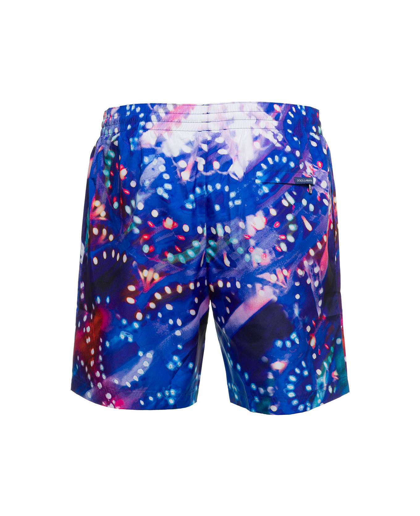 Dolce & Gabbana Man's Nylon Luminarie Printed Swim Shorts - MULTICOLOR