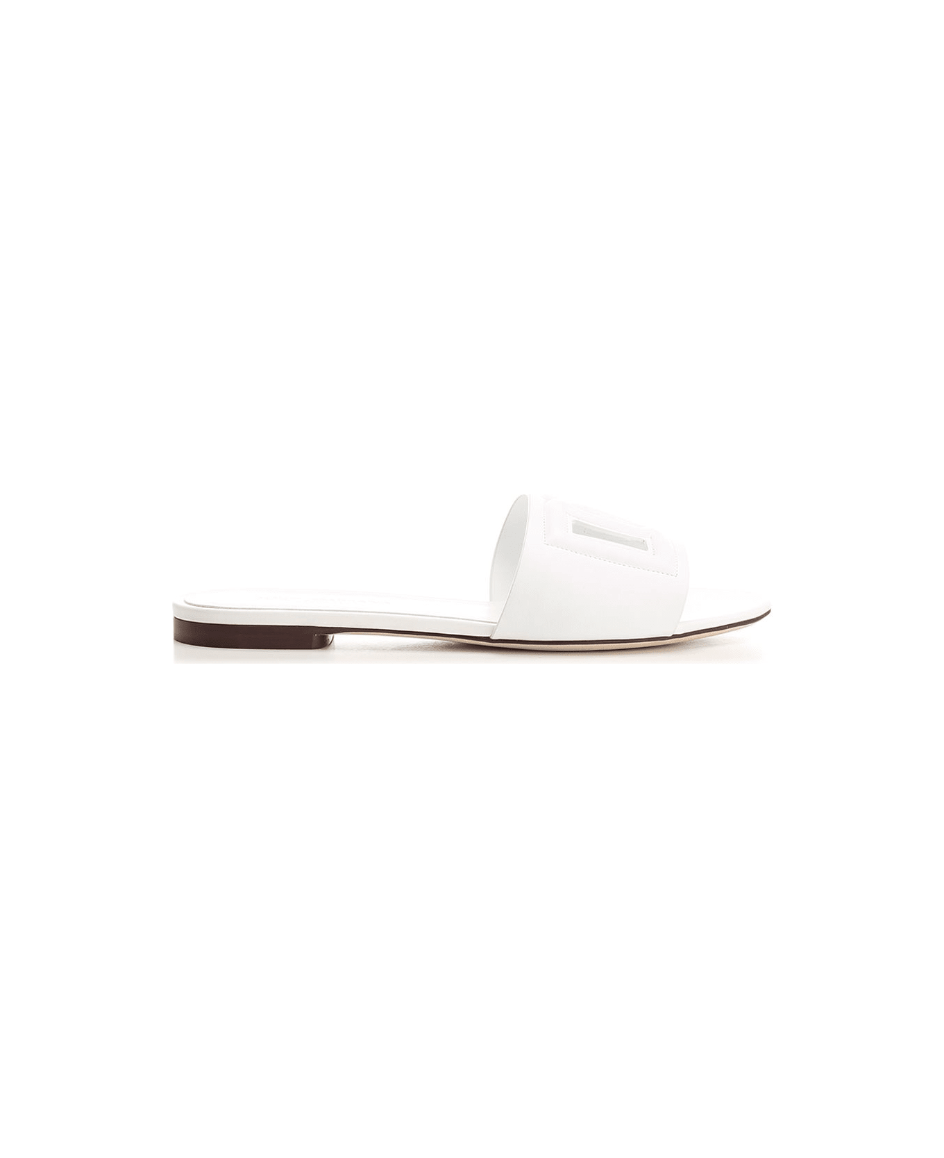 Dolce 
Gabbana White 
dg
 Flat Sandal - White