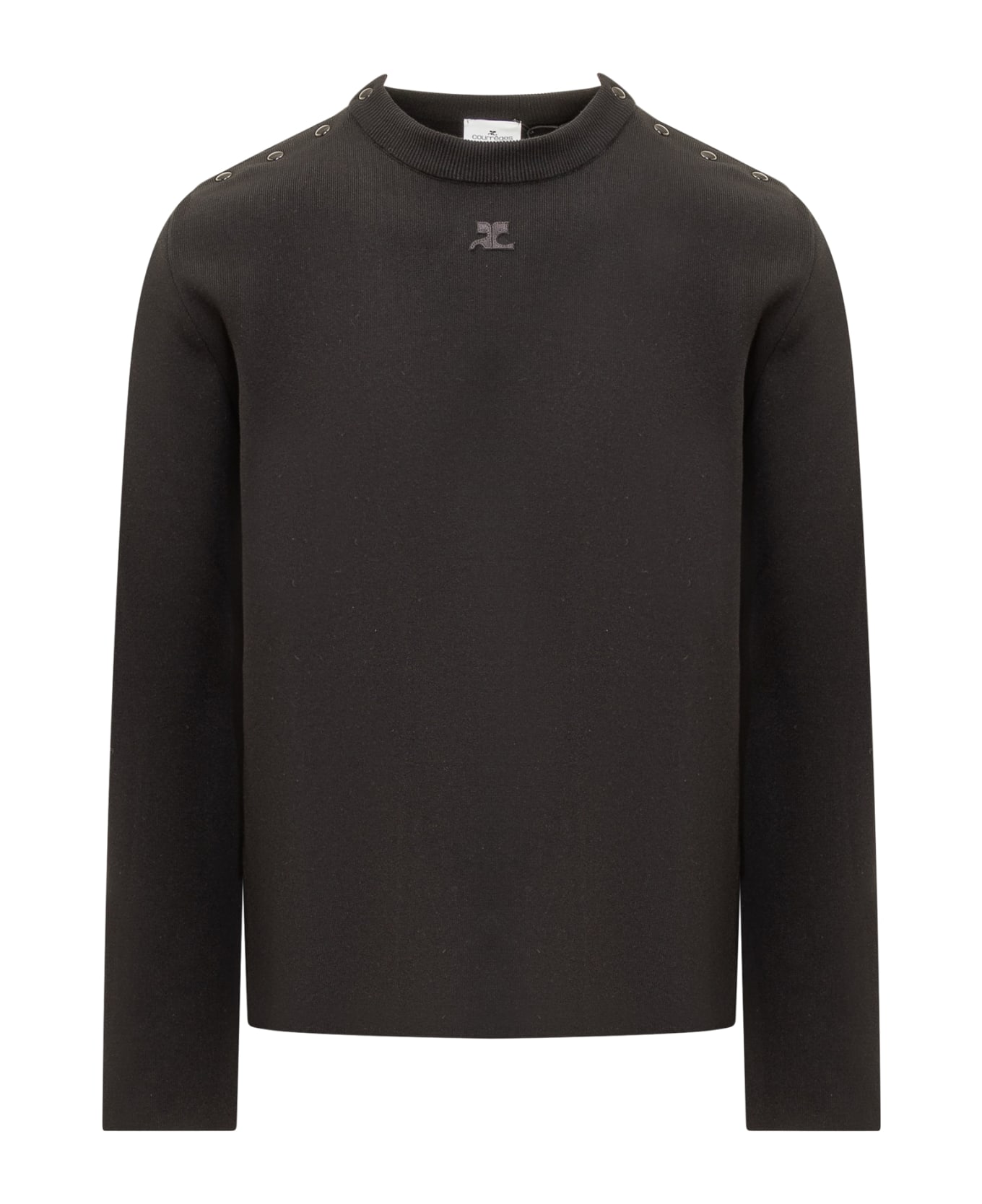 Courrèges Crewneck Sweater - Black ニットウェア
