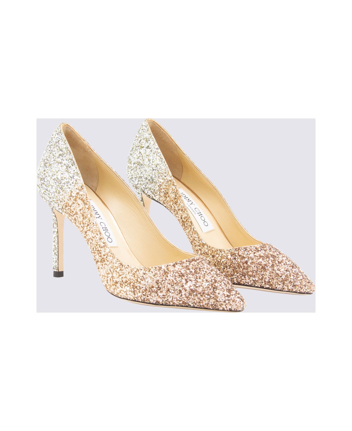 Jimmy Choo Gold Tone Pumps - GOLD/GOLD/SILVER
