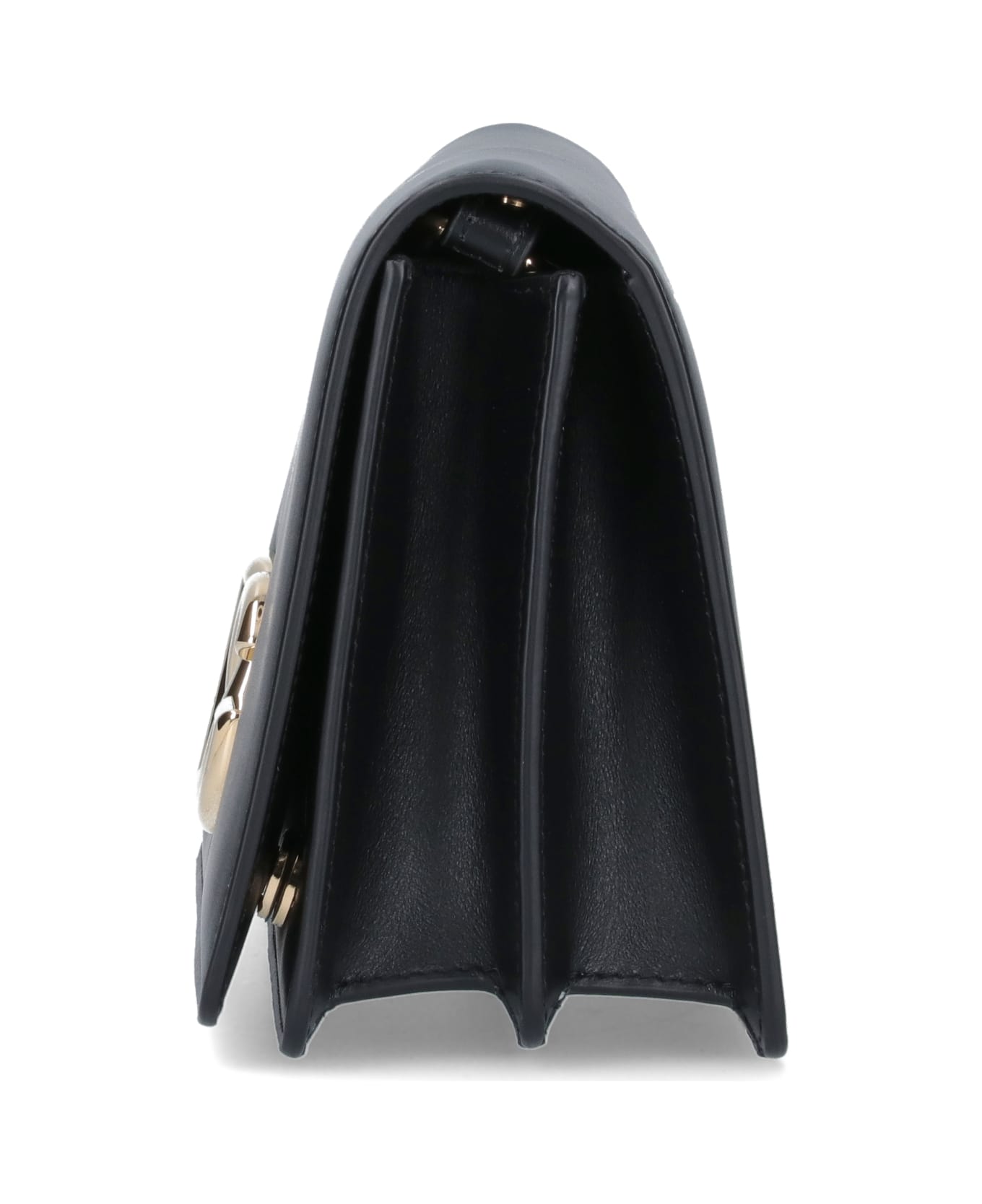 Dolce & Gabbana Logo-plaque Foldover Top Crossbody Bag - Black