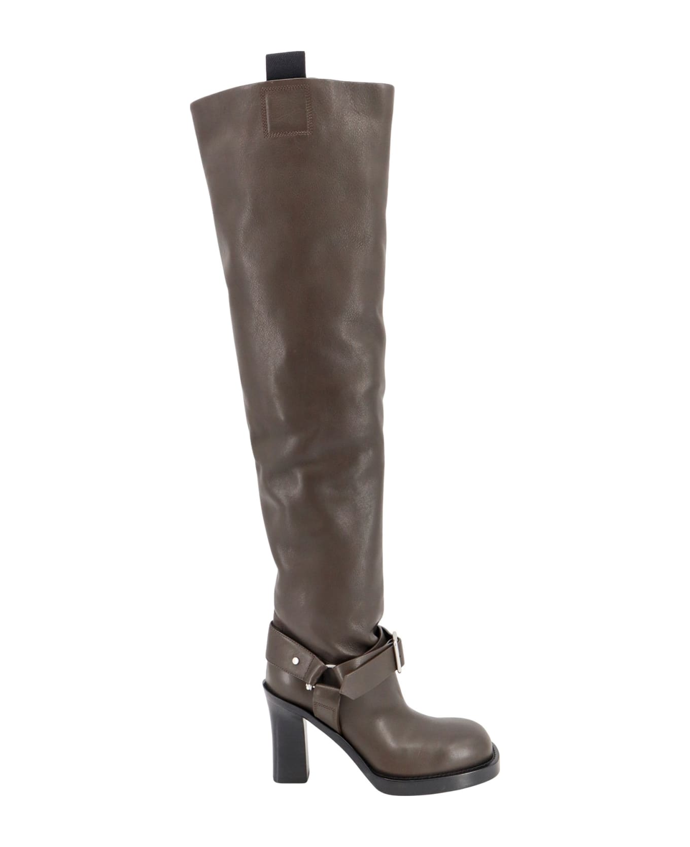 Burberry Leather Over The Knee Boots - Brown