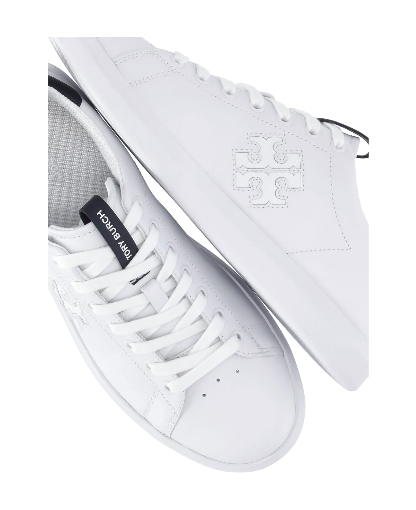 Tory Burch Howell Court Sneakers With Double T - White