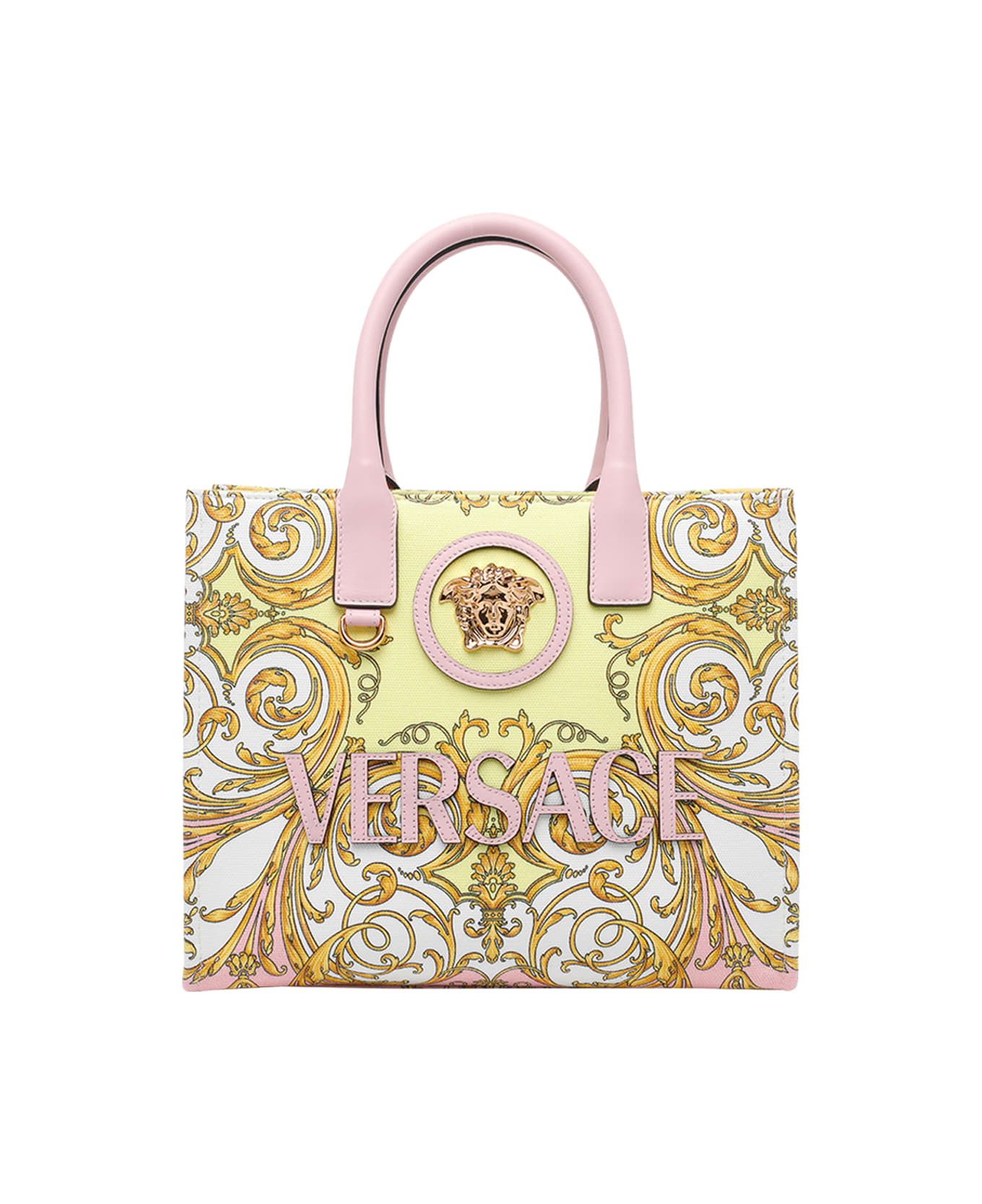 Versace Small La Medusa Printed Shopping Bag - Pink