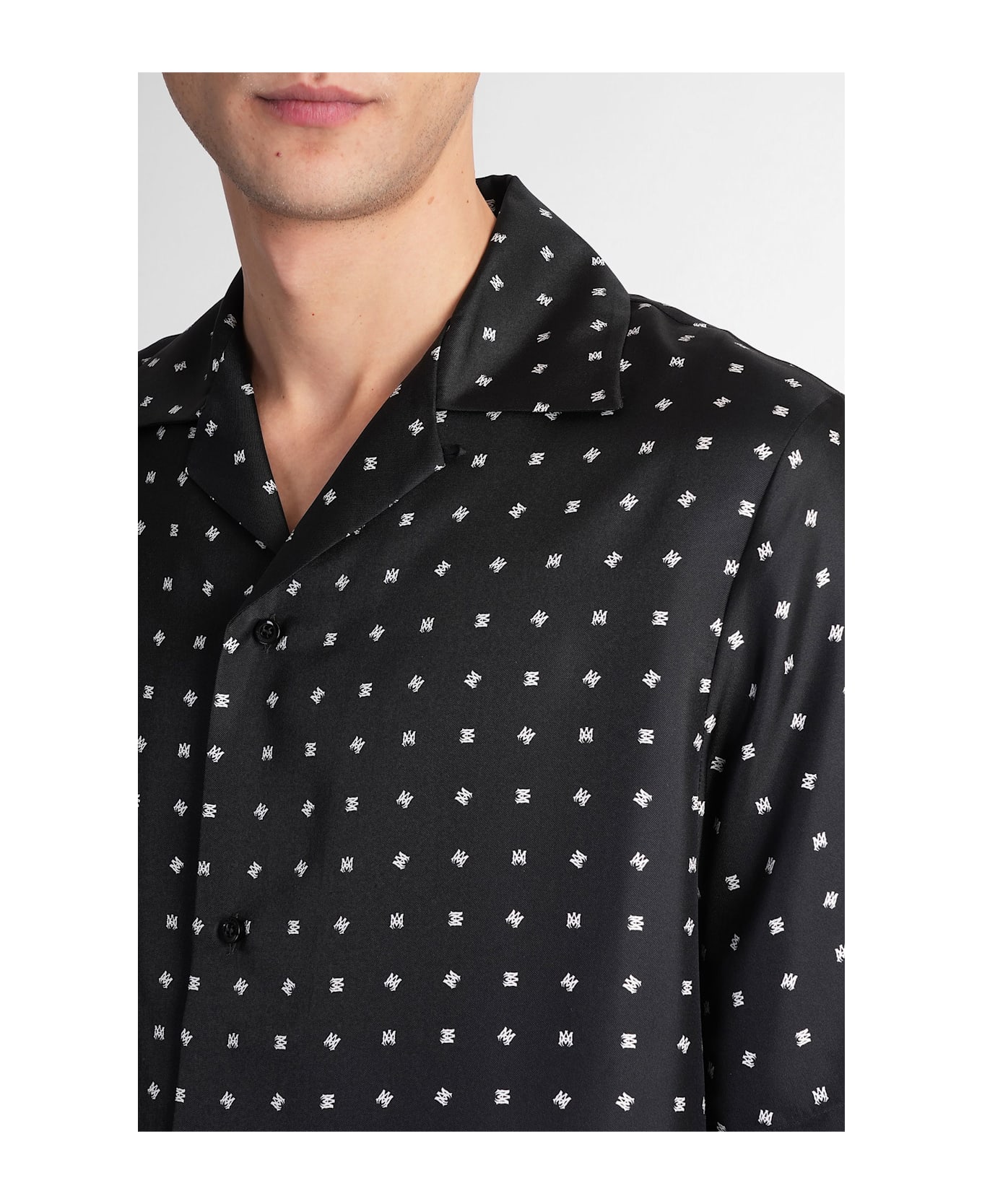 AMIRI Shirt In Black Silk - black