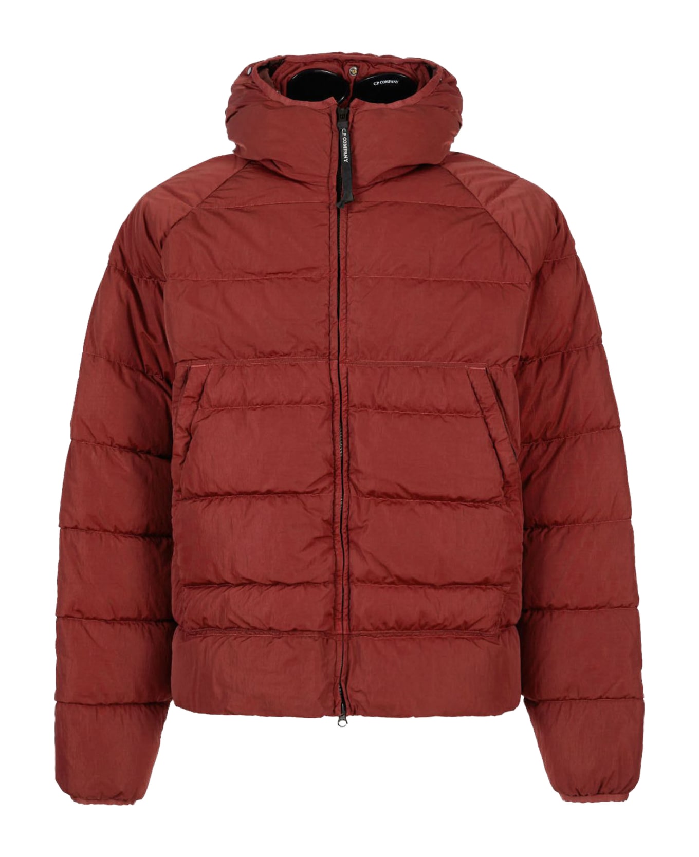 C.P. Company Eco-chrome R Hooded Down Goggle Jacket - Rosso