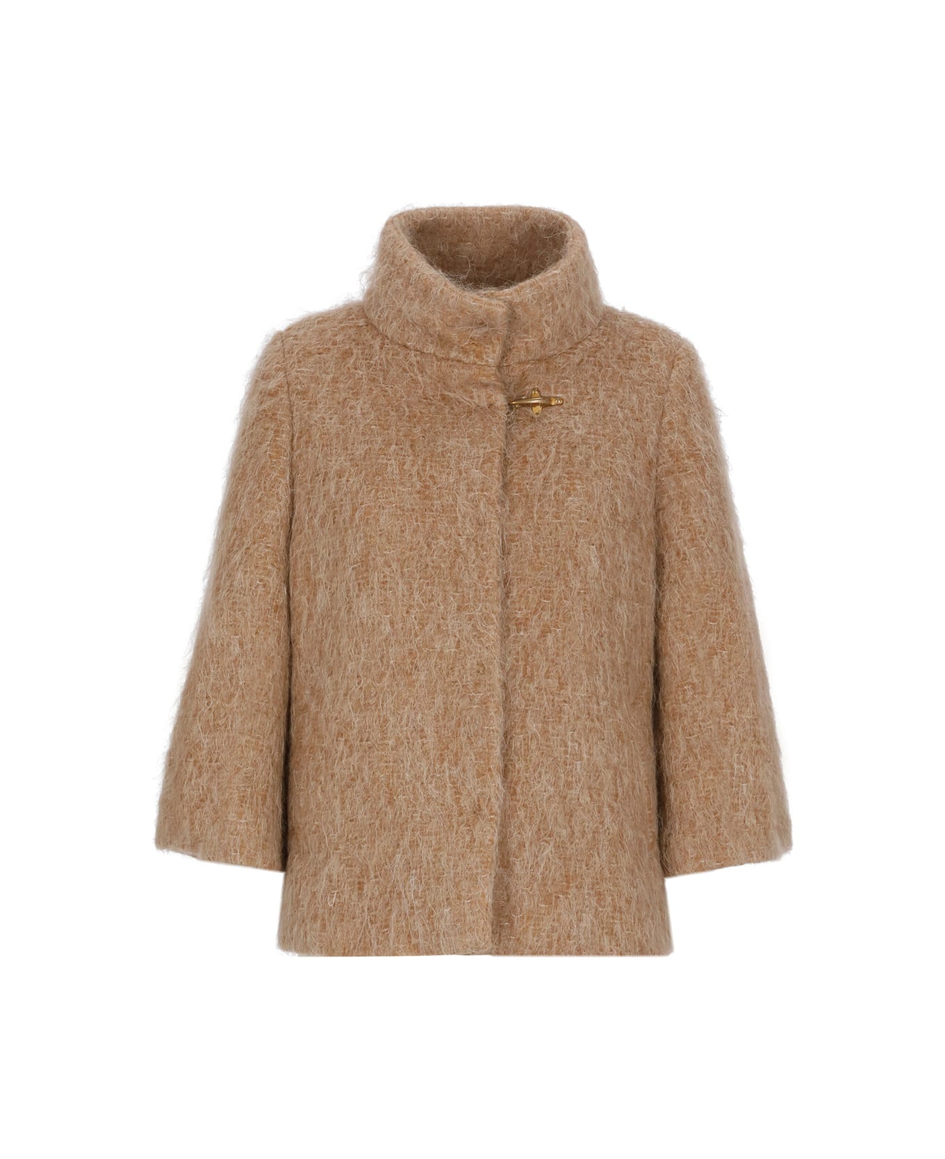 Fay Wool And Mohair Cape - Cammello