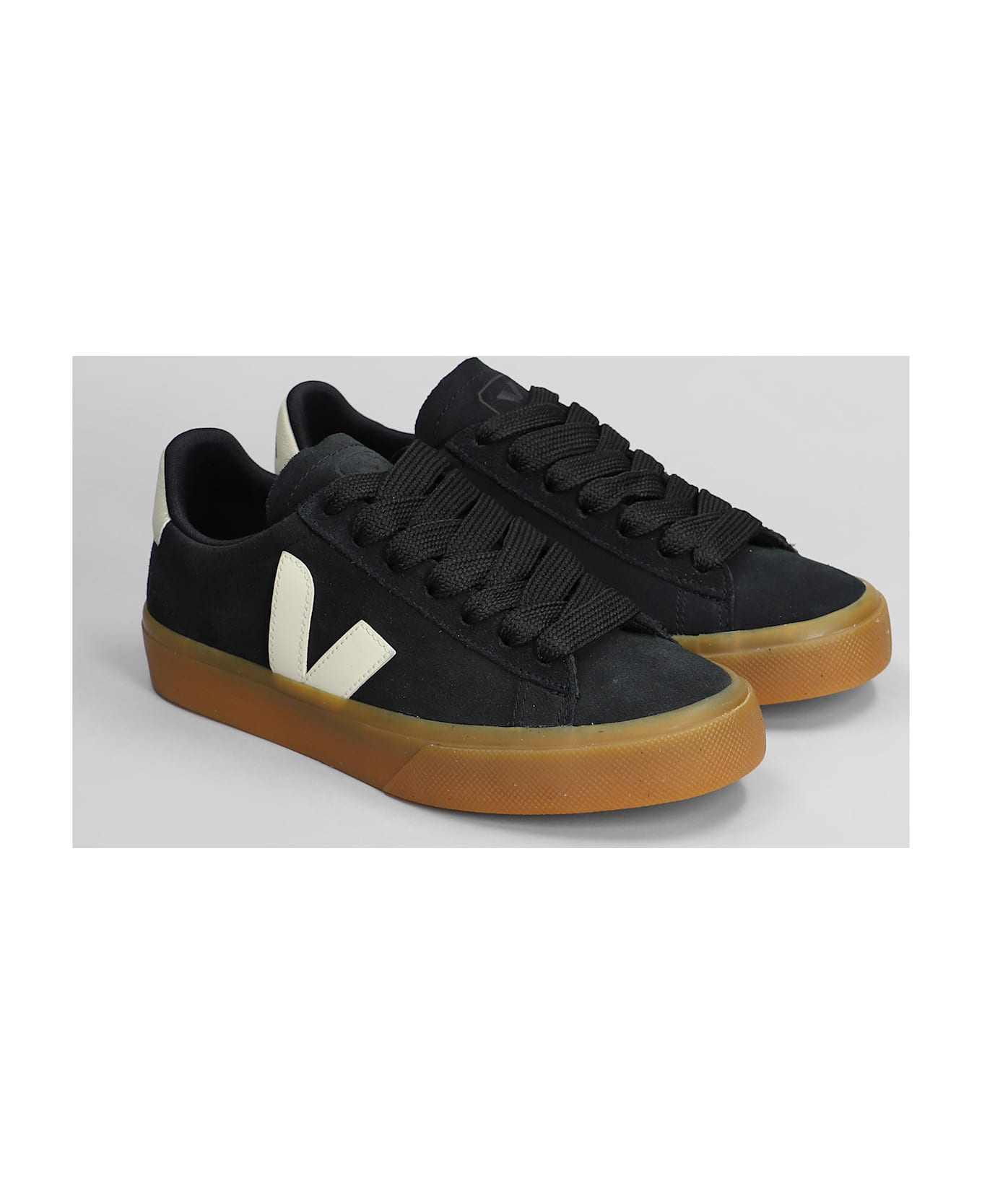Veja Campo Sneakers In Black Suede - Nero