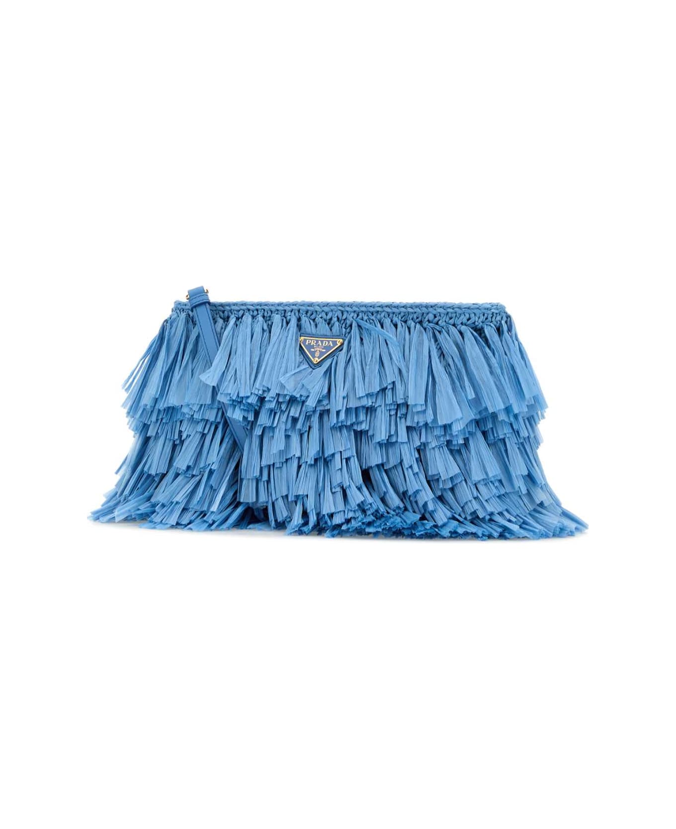 Prada Light Blue Crochet Clutch - CELESTE