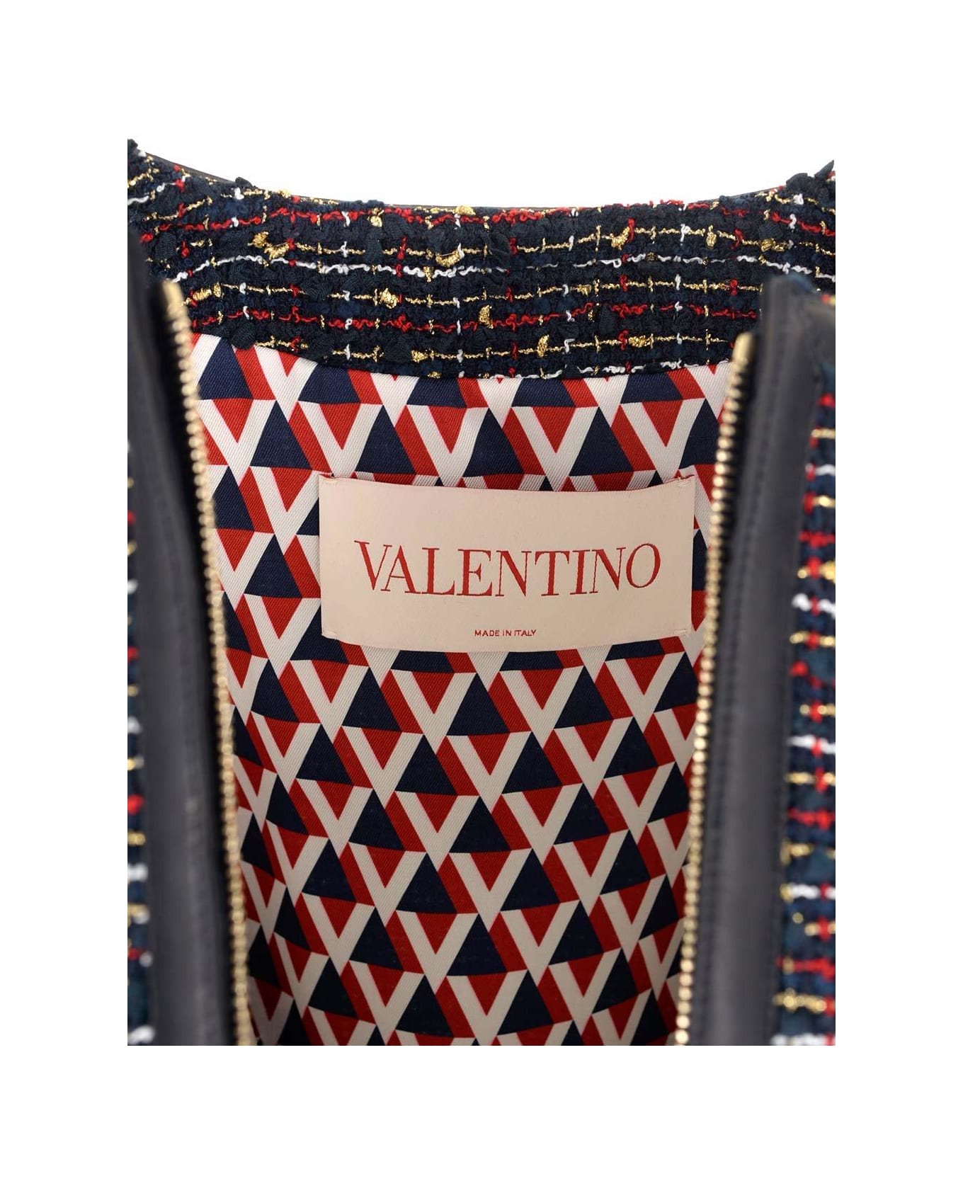 Valentino Vlogo Plaque Long-sleeved Tweed Jacket