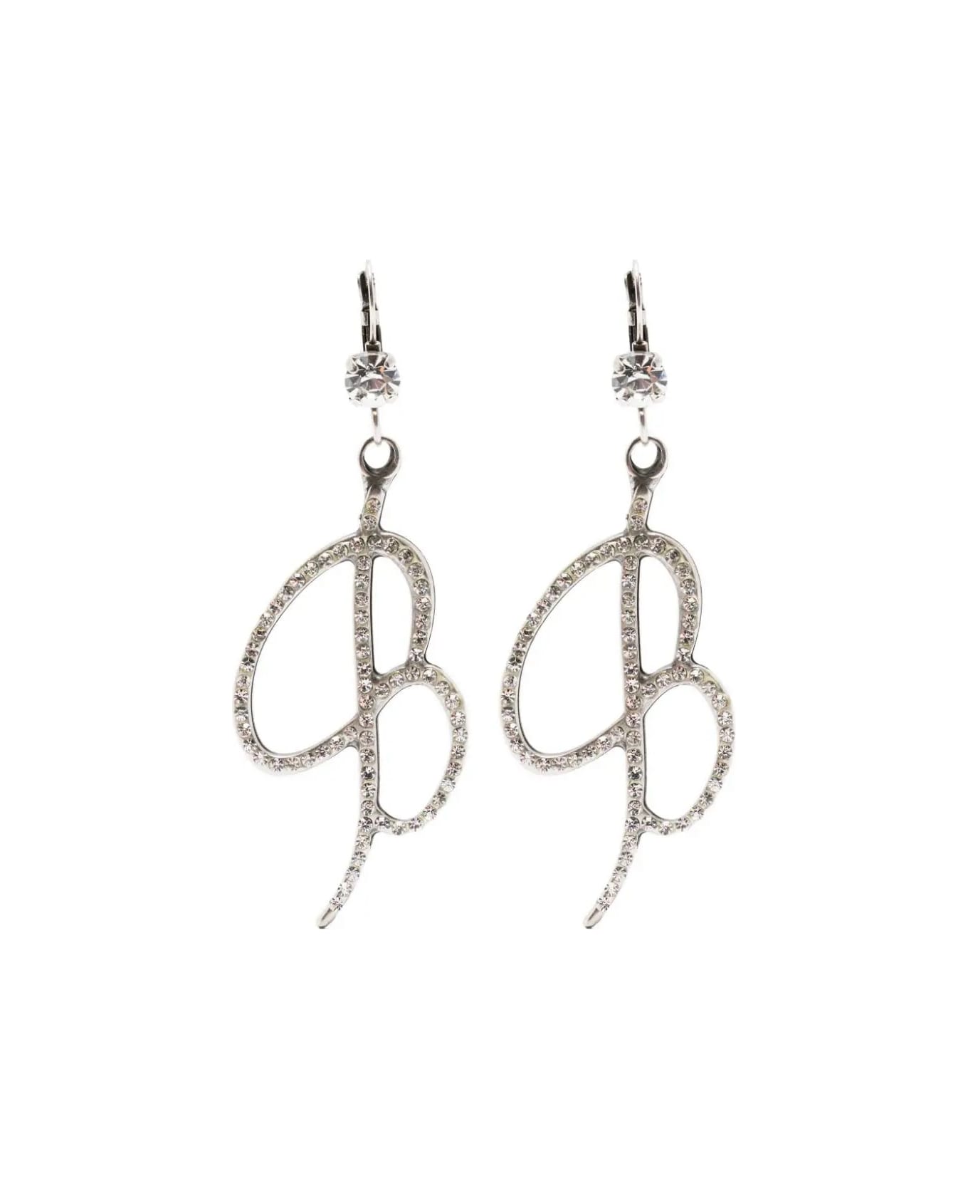 Blumarine 'b' Earrings With Crystals - Nikel