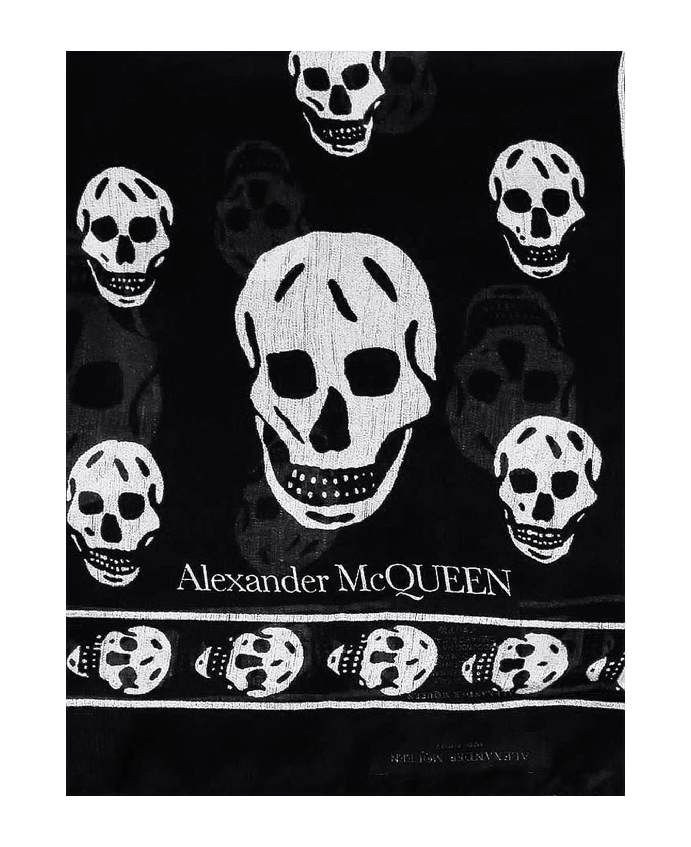 Alexander McQueen Skull Silk Scarf - Black