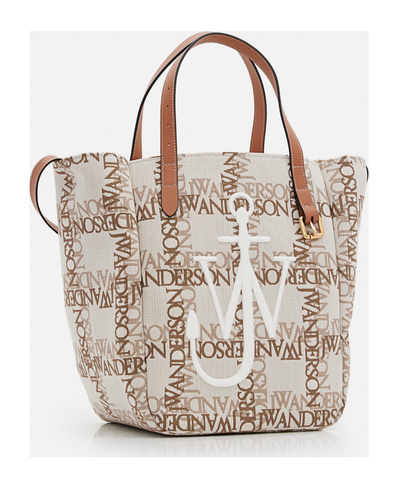 J.W. Anderson Double Logo Print Canvas Tote Bag - Beige トートバッグ