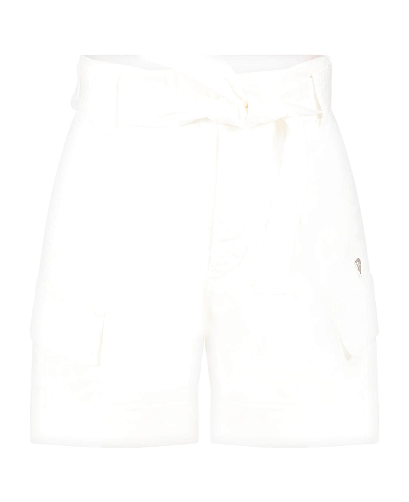 Dondup White Shorts For Girl With Logo - White