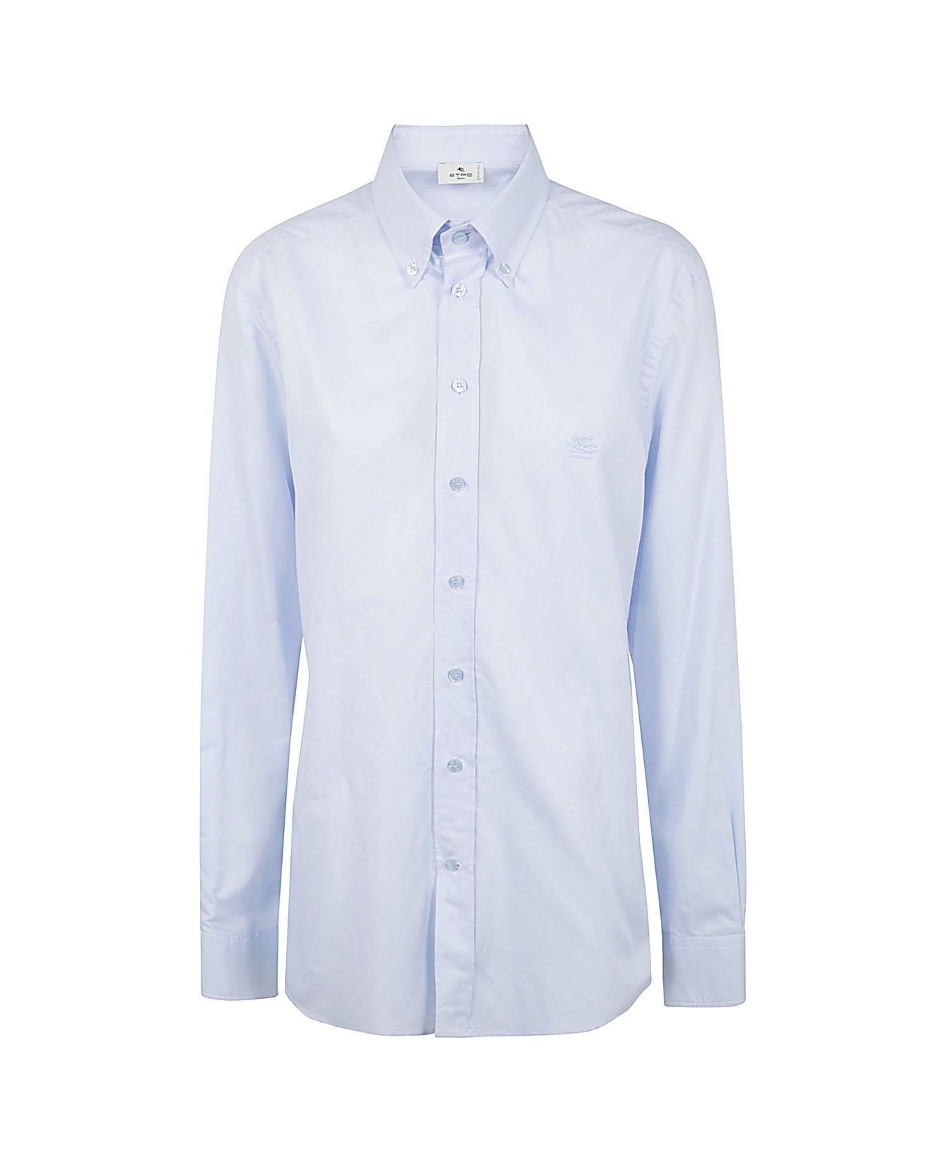 Etro Pegaso Embroidered Long-sleeved Shirt - BLUE