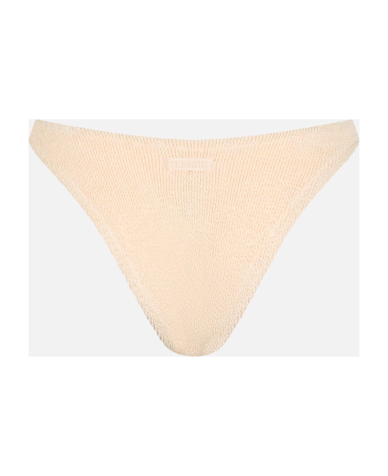MC2 Saint Barth Woman Beige Classic Crinkle Swim Briefs Elise - WHITE