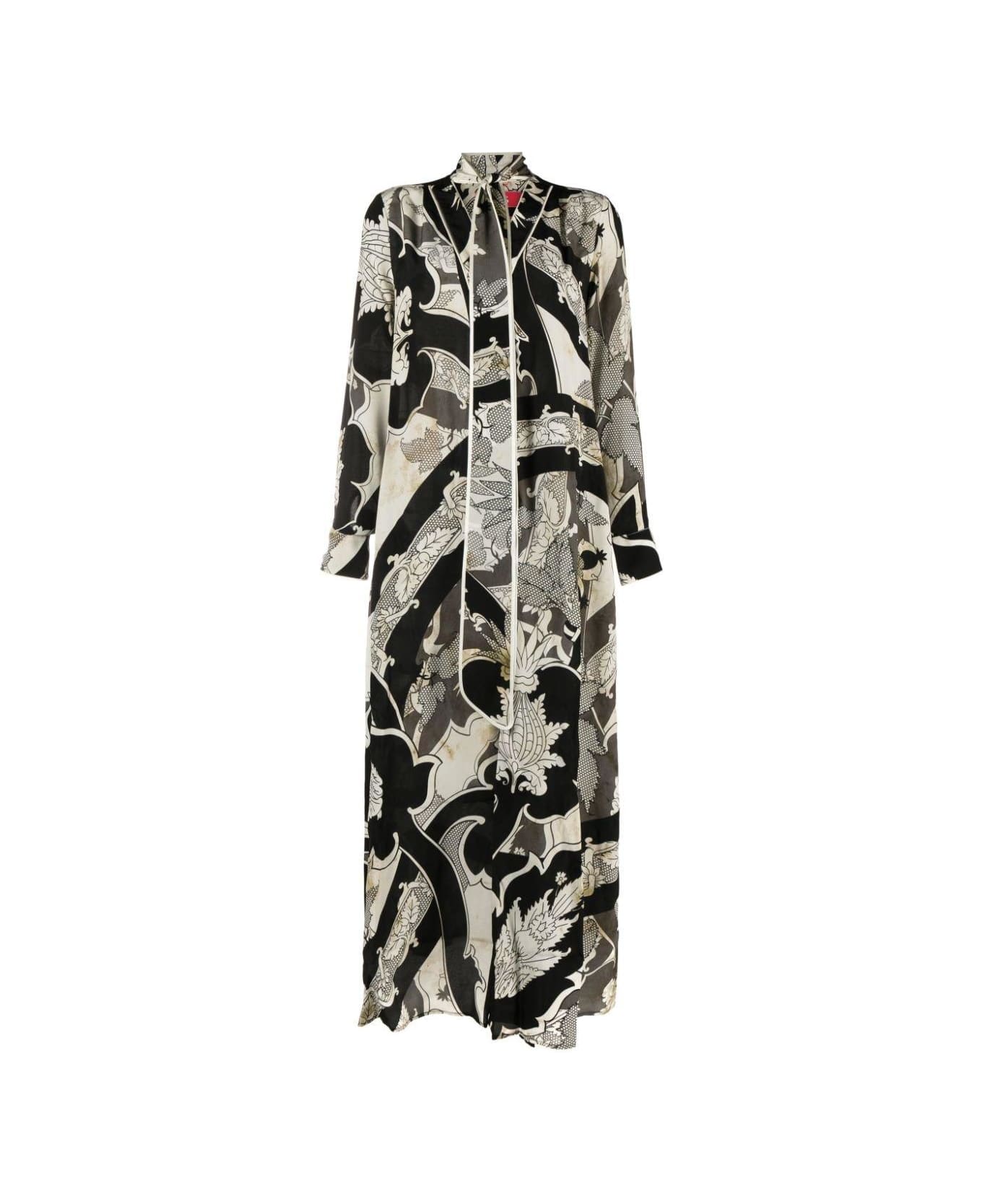 For Restless Sleepers All-over Print Dress - Bianco