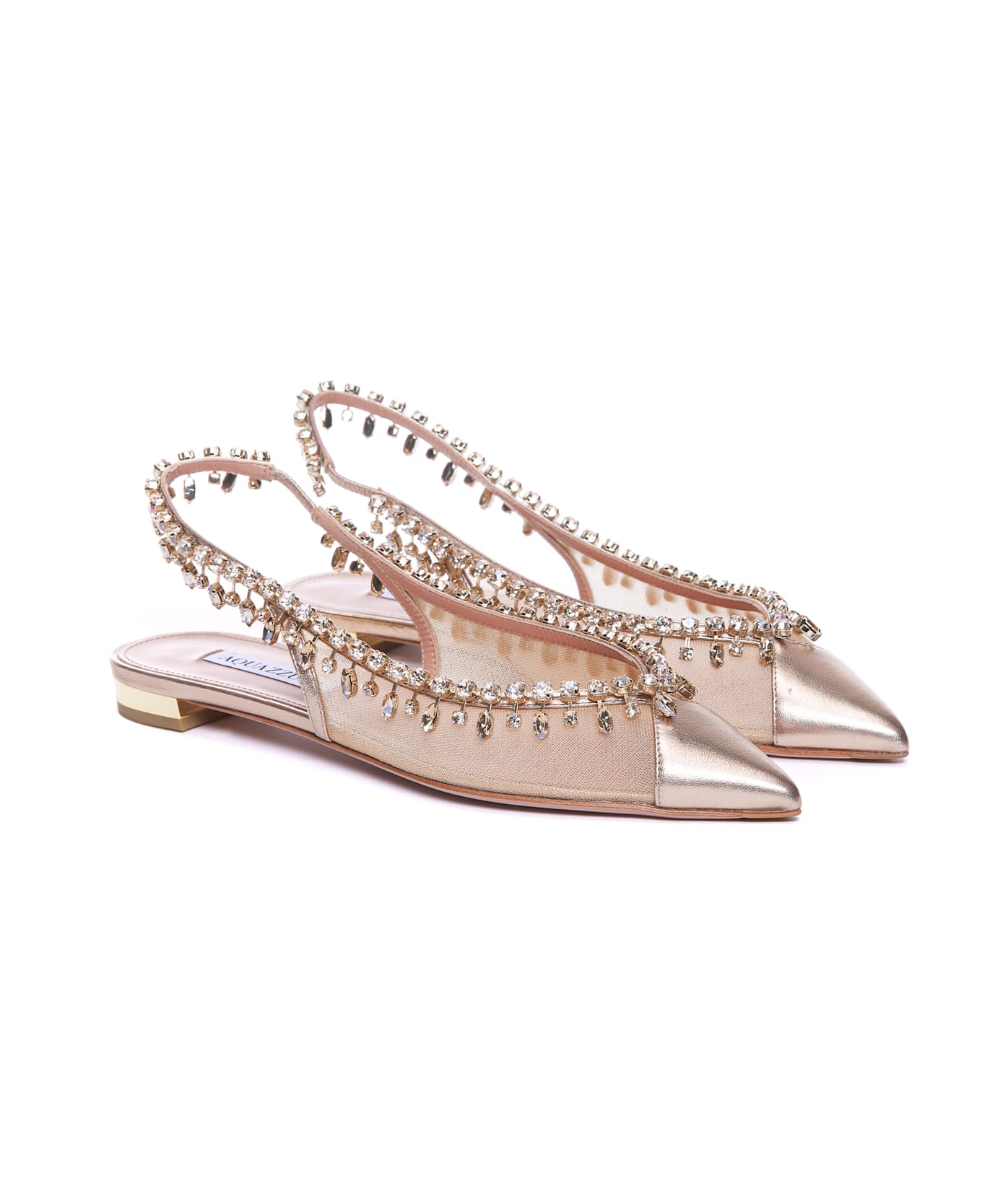 Aquazzura Temptation Crystal Flats - Pink
