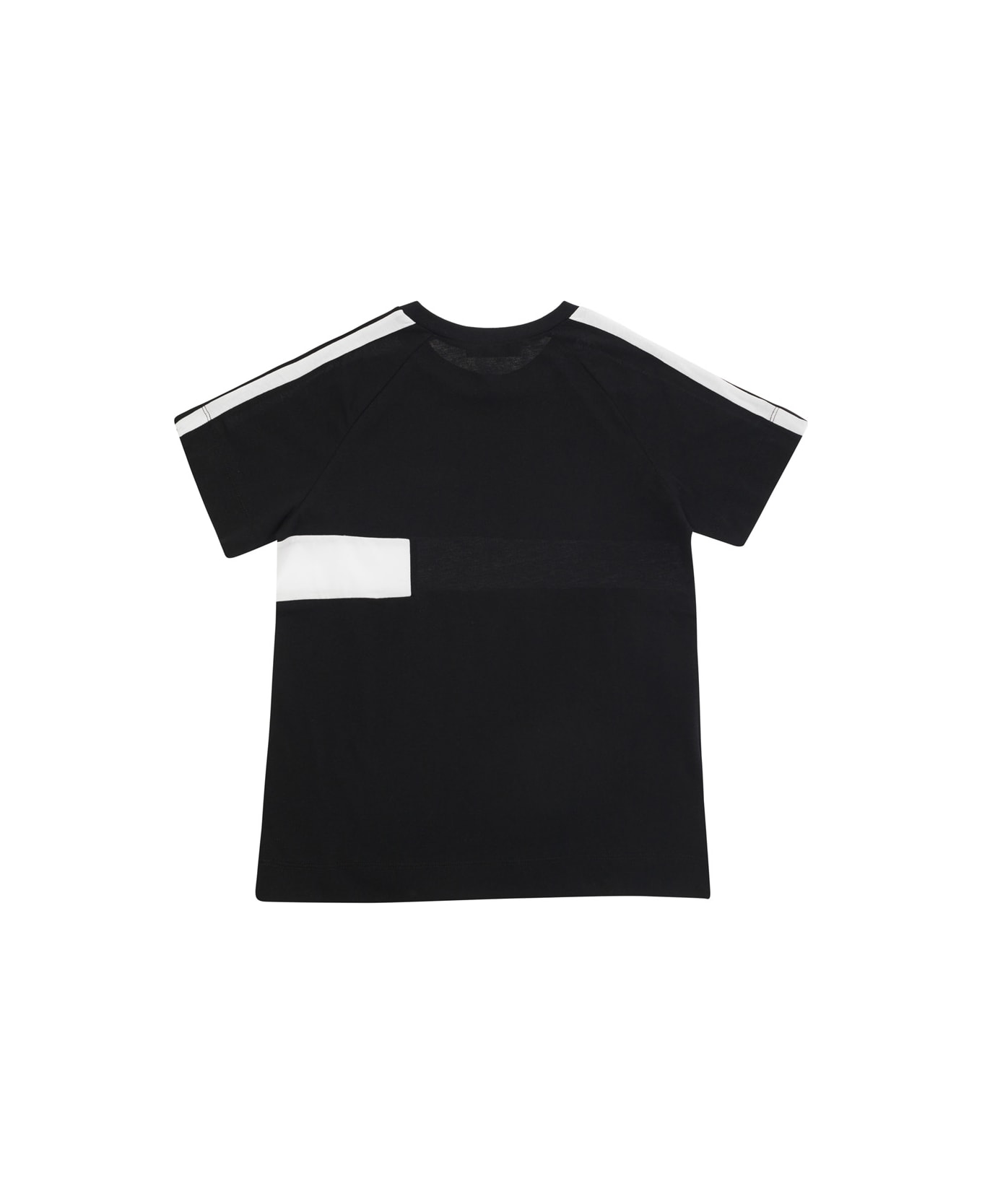 Marni Black And White T-shirt With Logo Detail In Cotton Boy - Black