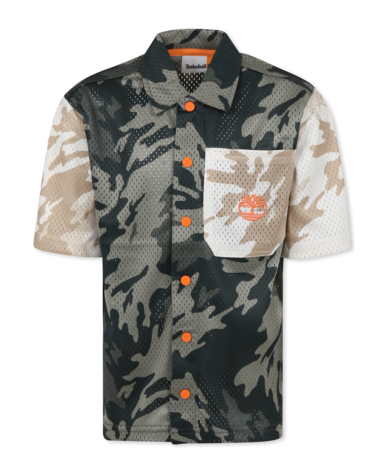 Timberland Green Shirt For Boy With Tree - Green
