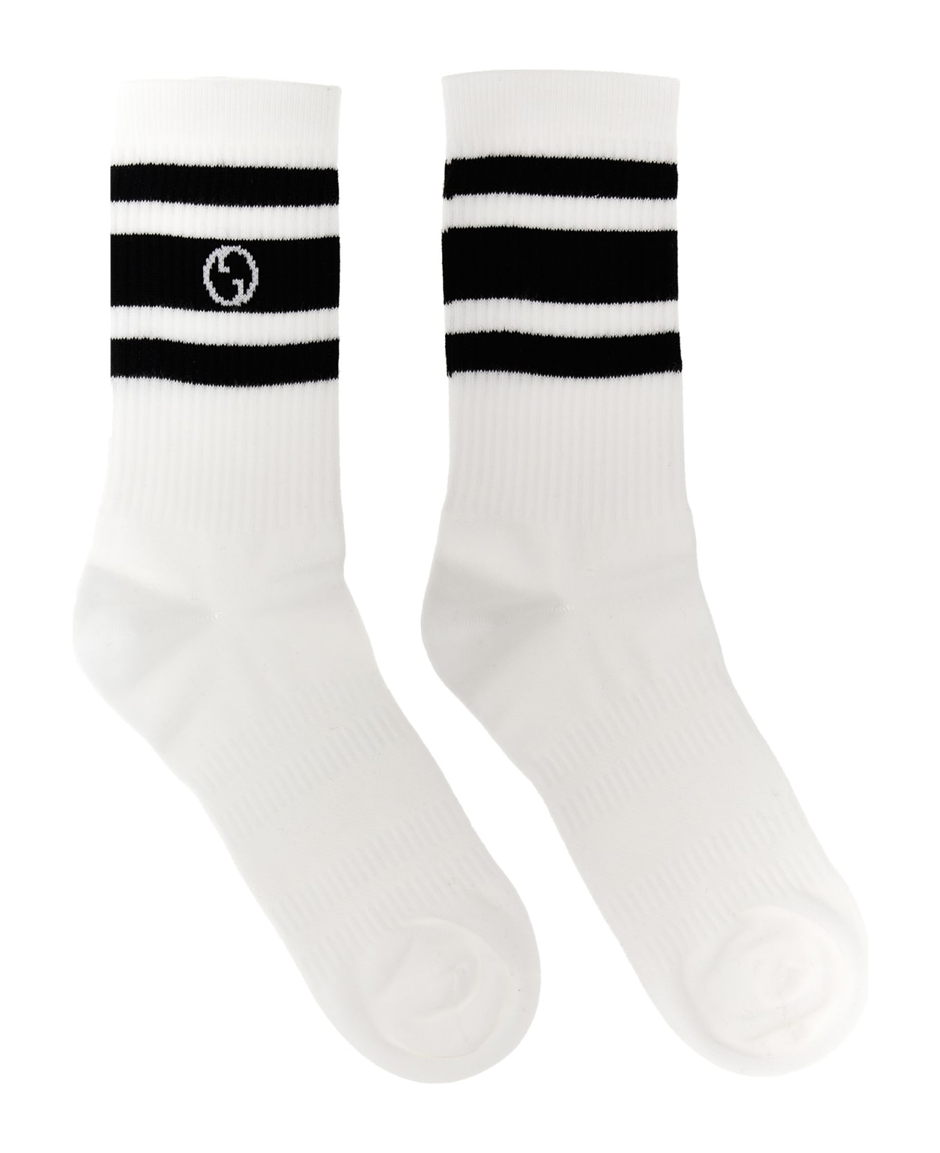 Gucci Nastro Web Logo Socks - White/Black