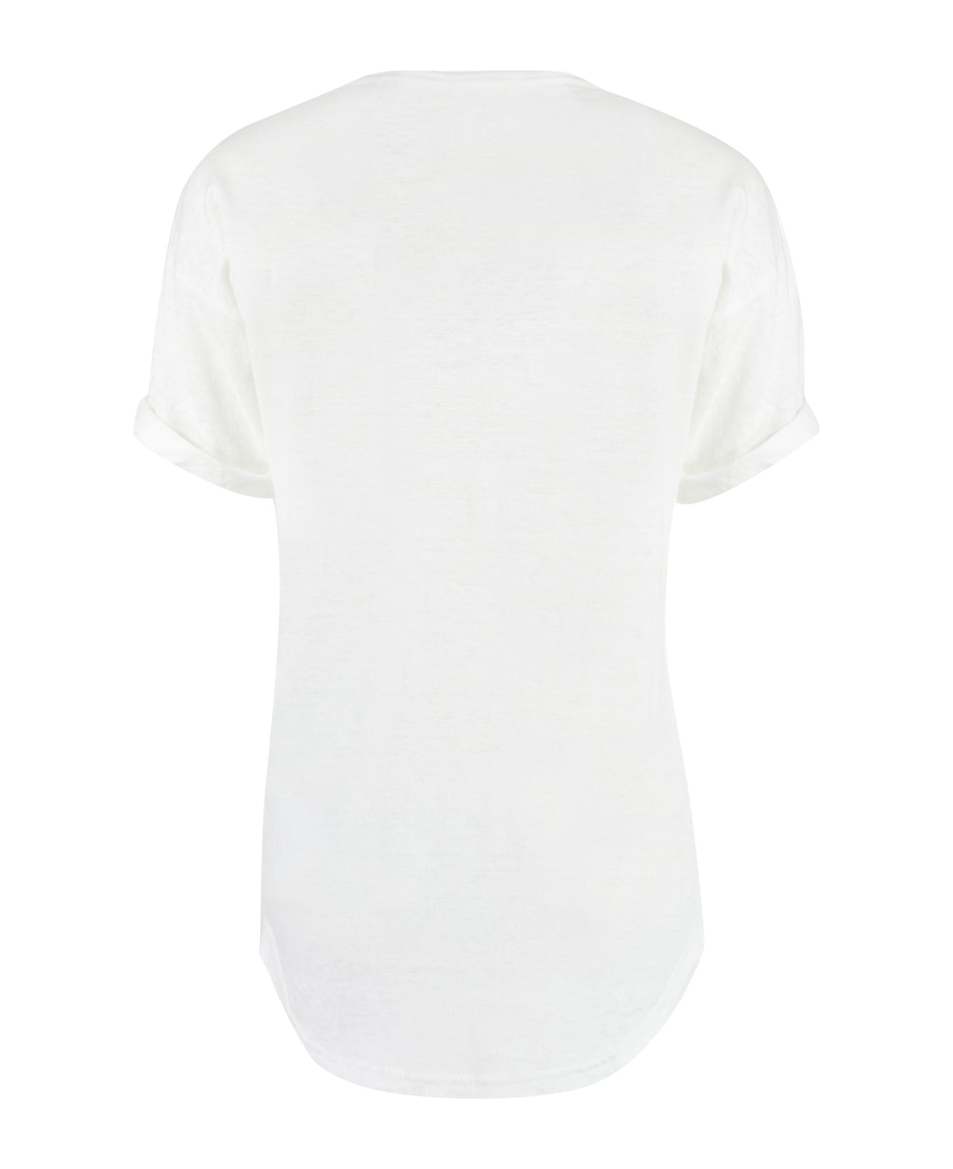 Marant Étoile Koldi Logo Print Linen T-shirt - White