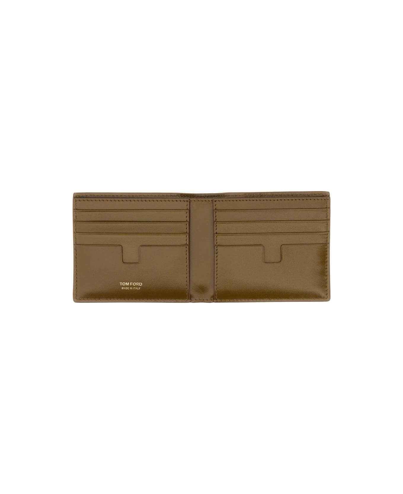 Tom Ford Embossed Bi-fold Wallet - khaki