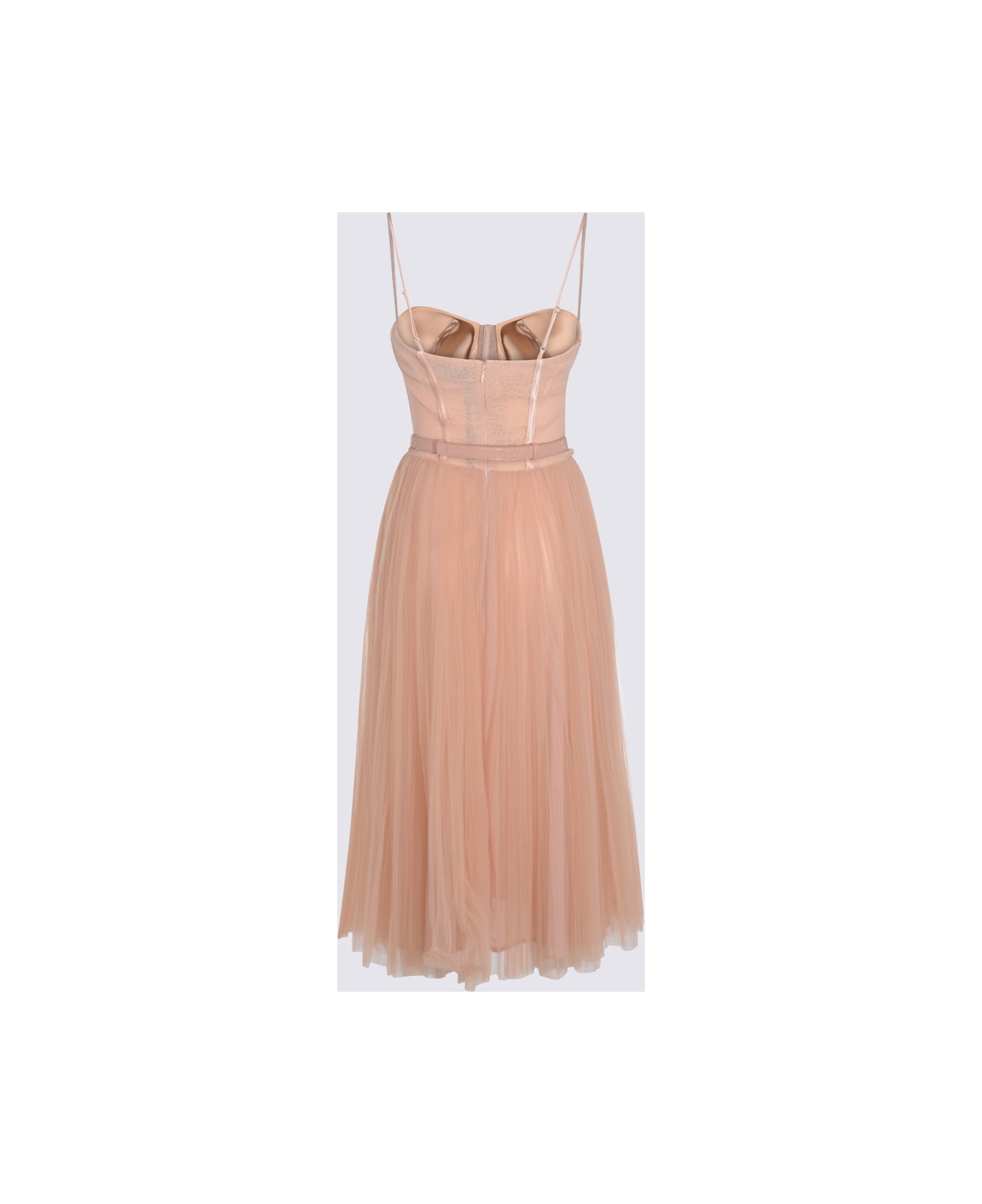 Elisabetta Franchi Pink Midi Dress - Nude