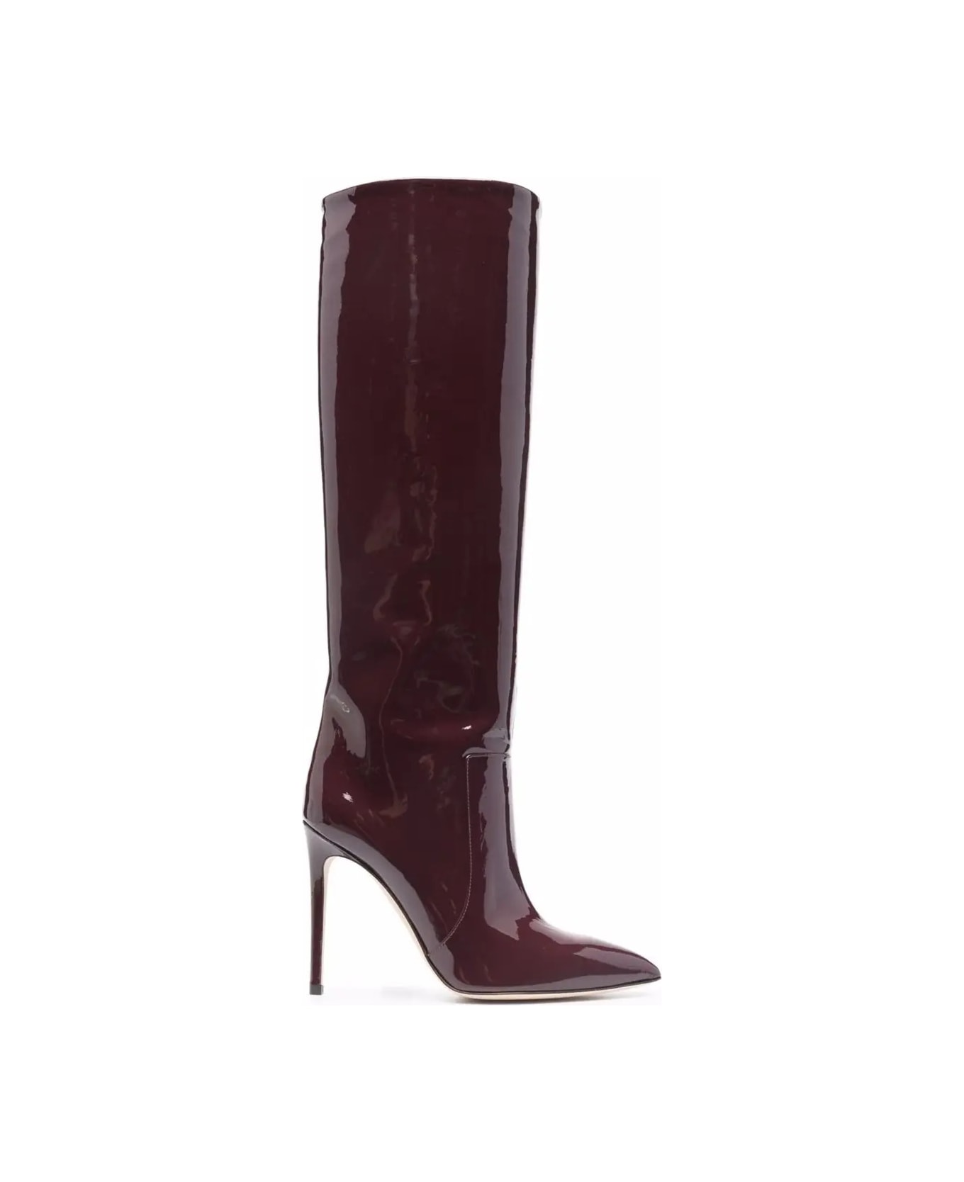 Paris Texas 105 Stiletto Boot In Burgundy Patent Leather - Red
