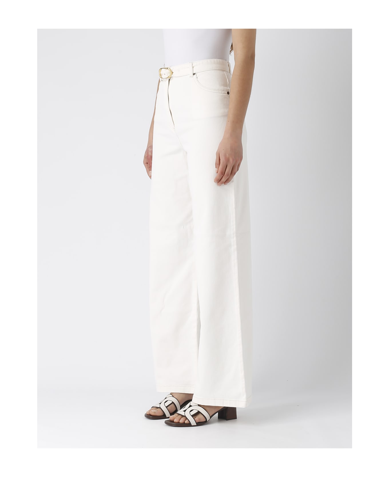 TwinSet Cotton Jeans - BIANCO ボトムス