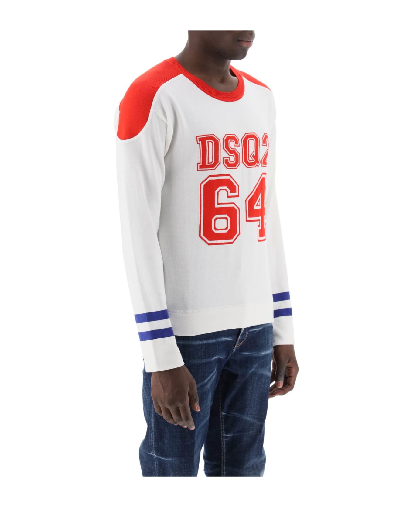 Dsquared2 Dsq2 64 Football Sweater - WHITE (White) ニットウェア