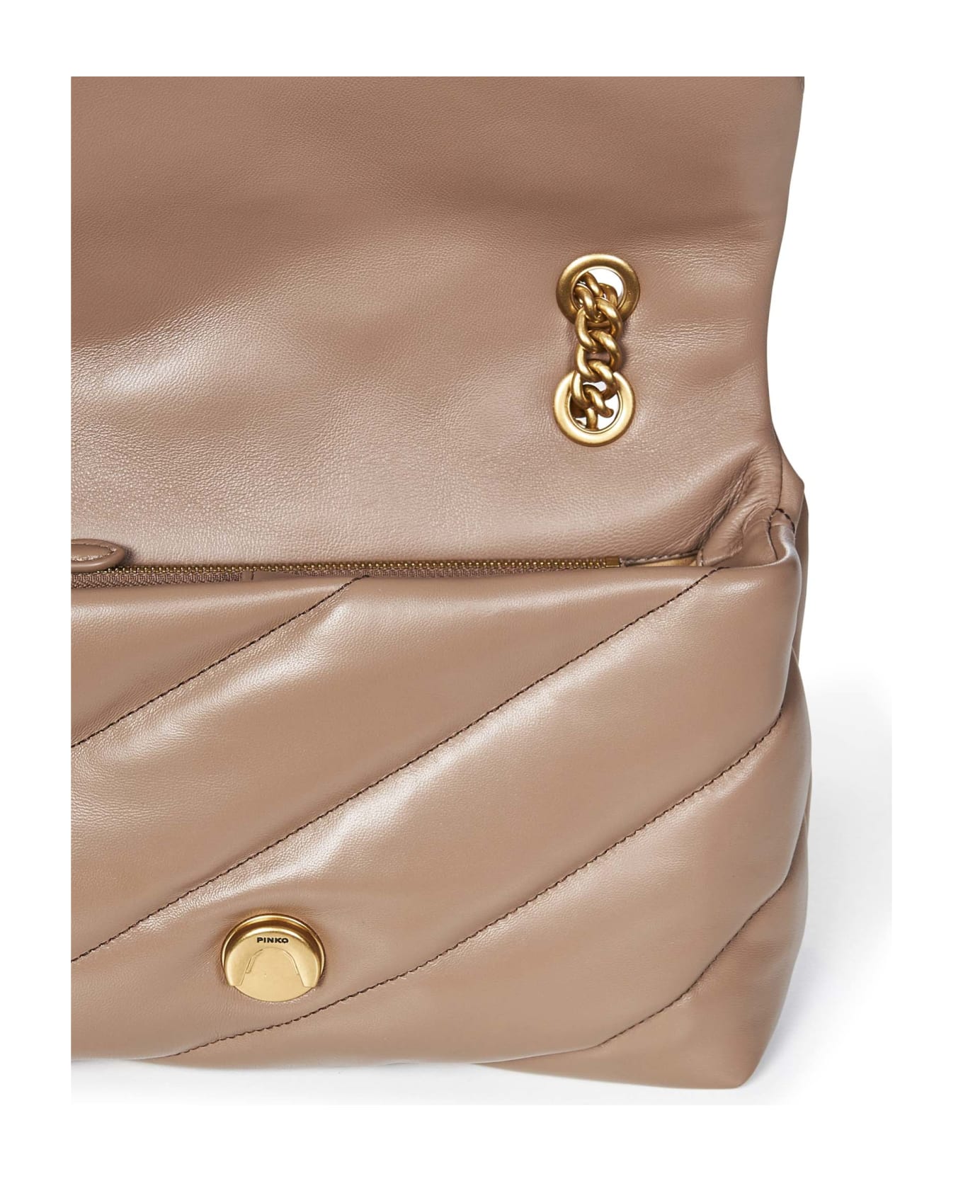 Pinko Classic Love Bag Puff Maxi Quilt Shoulder Bag - Beige