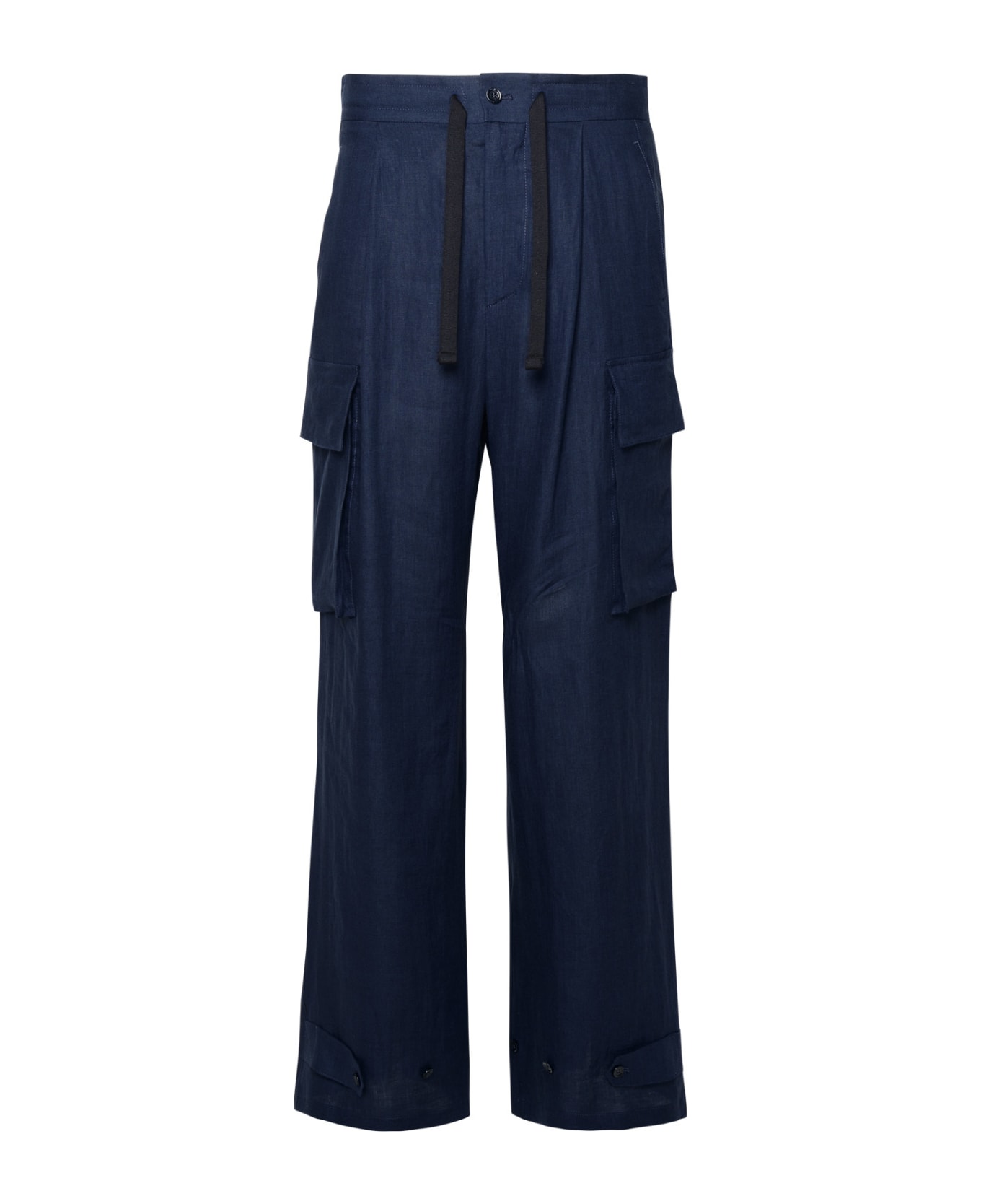 Dolce & Gabbana Linen Cargo Pants - Blue