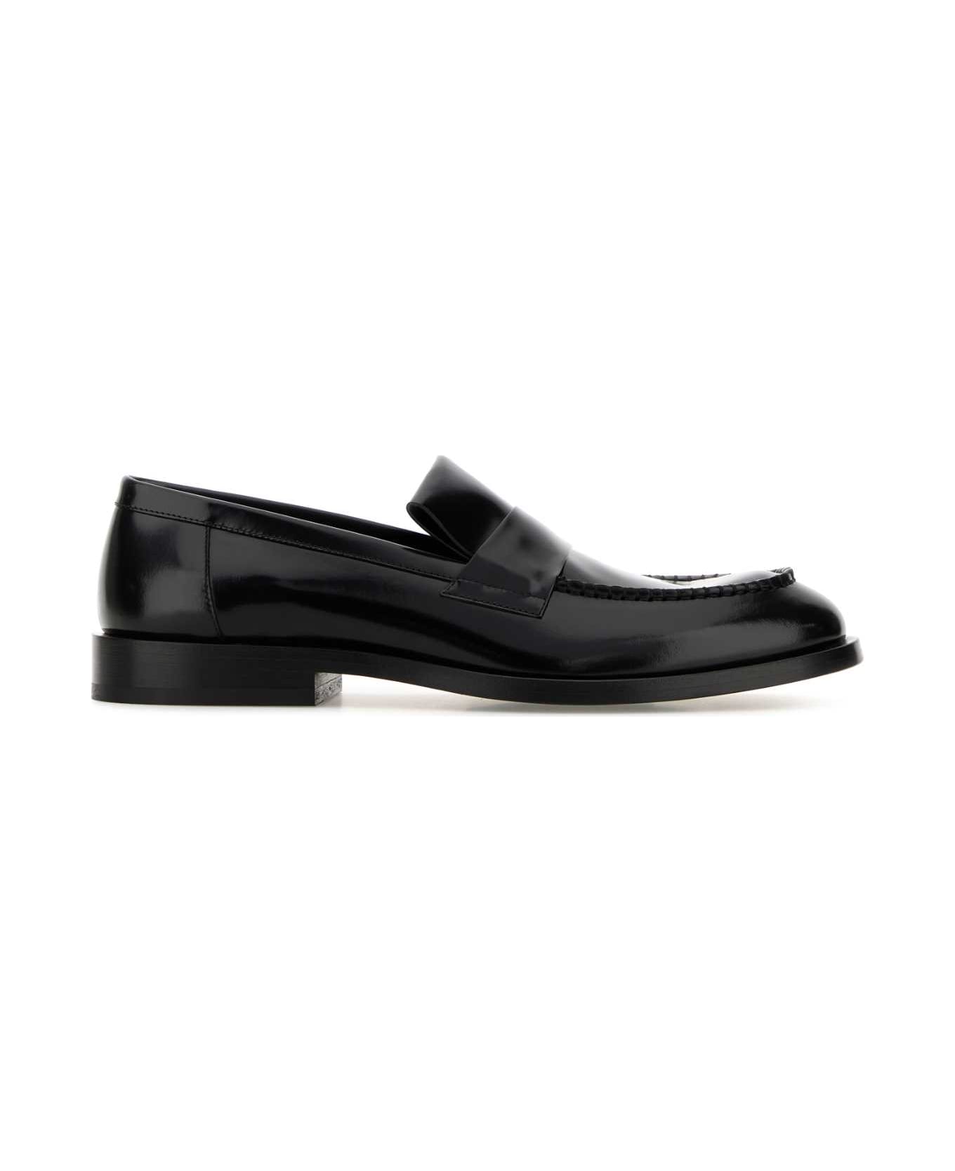 Jil Sander Black Leather Loafers - BLACK