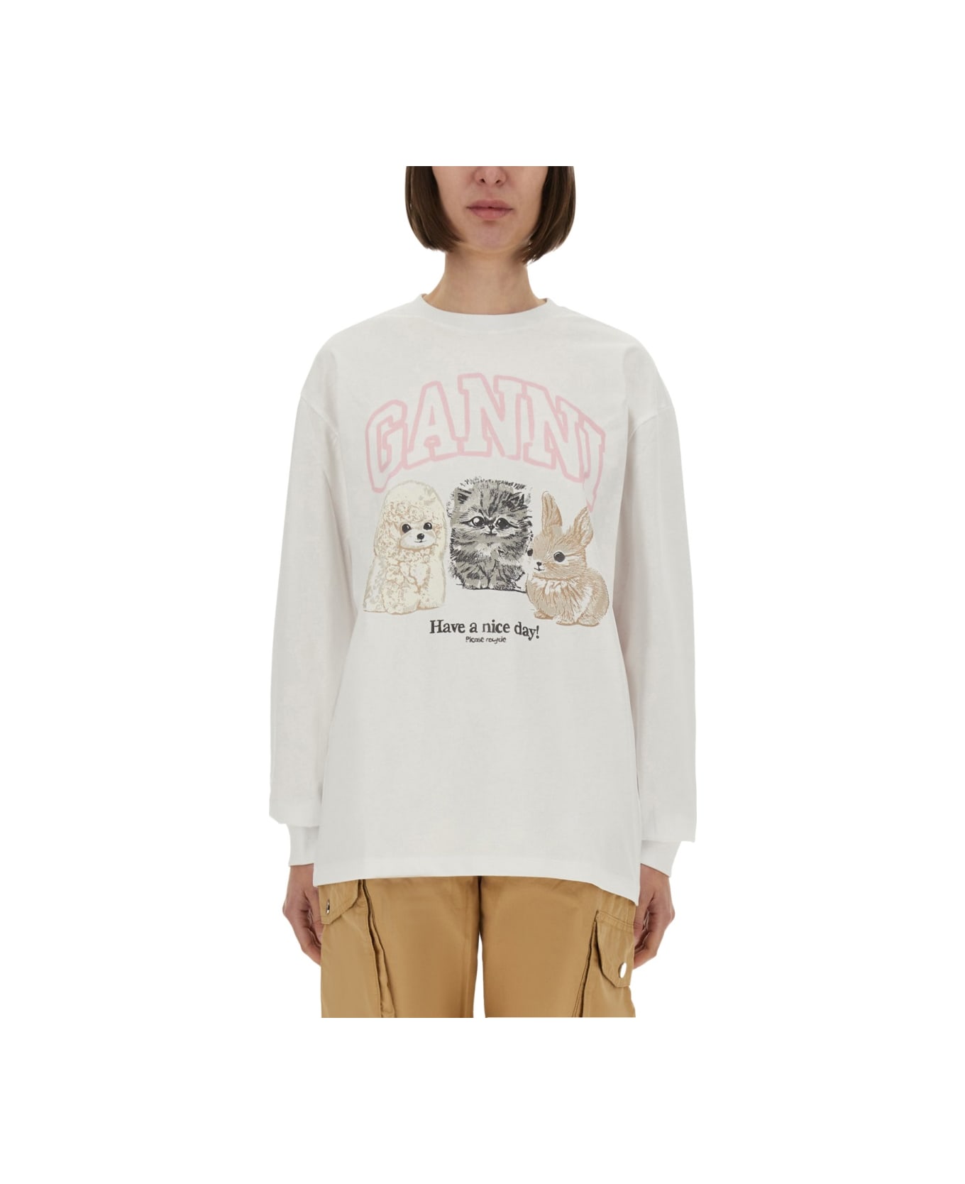 その他 Ganni FW25 HEAVYWEIGHT JERSEY RE-CUT SWEATSHIRT (T4275 151) Ganni Heavyweight Jersey Re-cut Sweatshirt | italist, ALWAYS