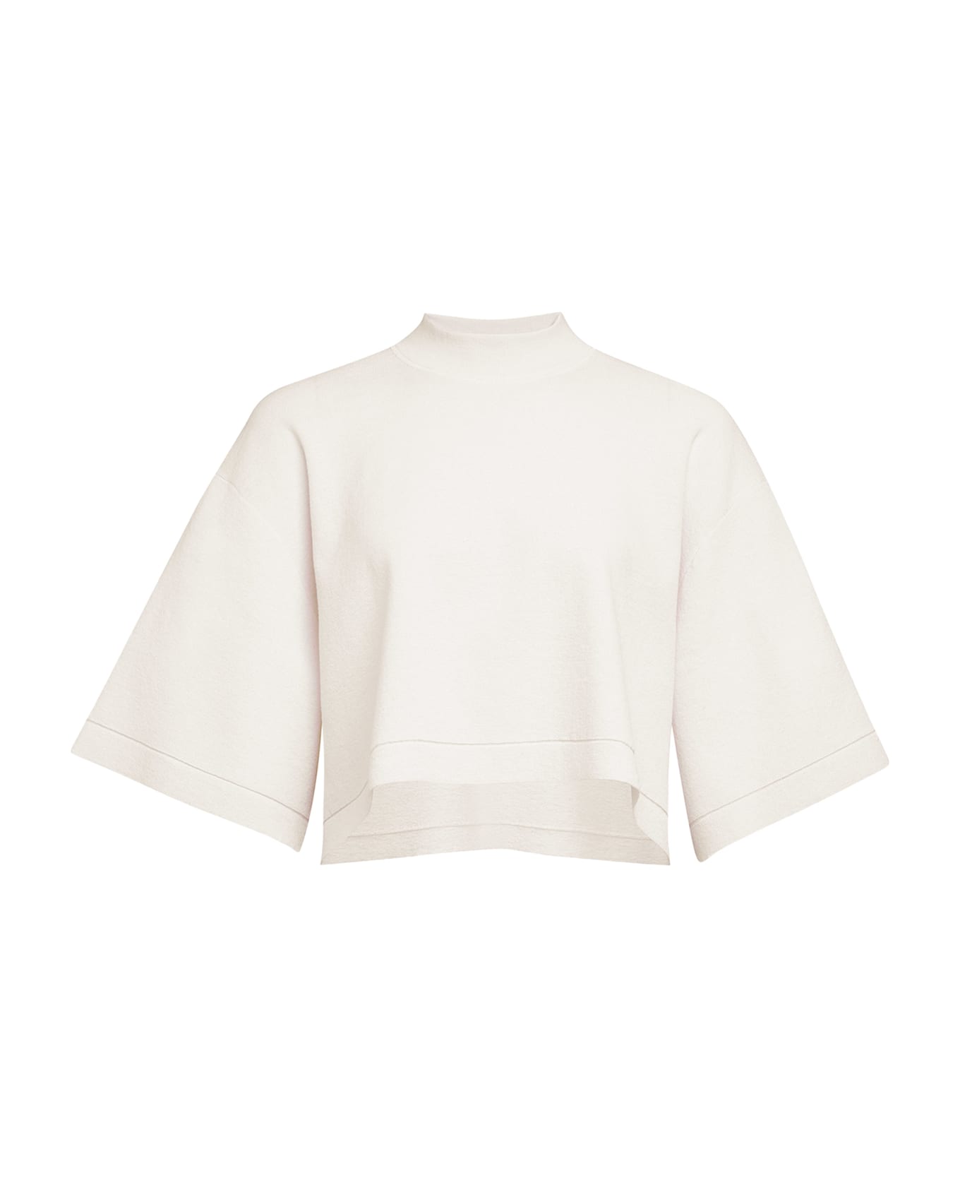 Alaia Cropped Cotton Blend Top - White