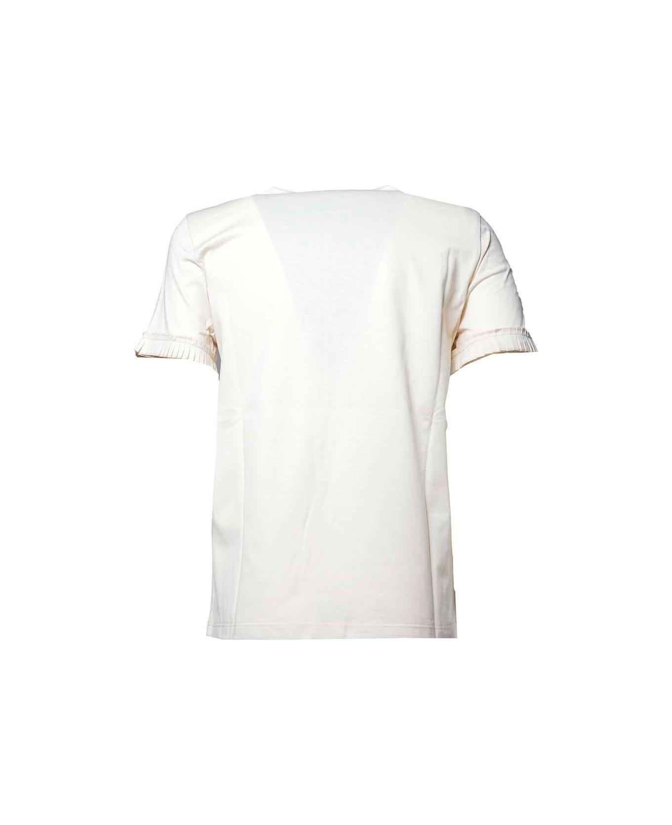 'S Max Mara Crewneck Short-sleeved T-shirt - Panna Tシャツ