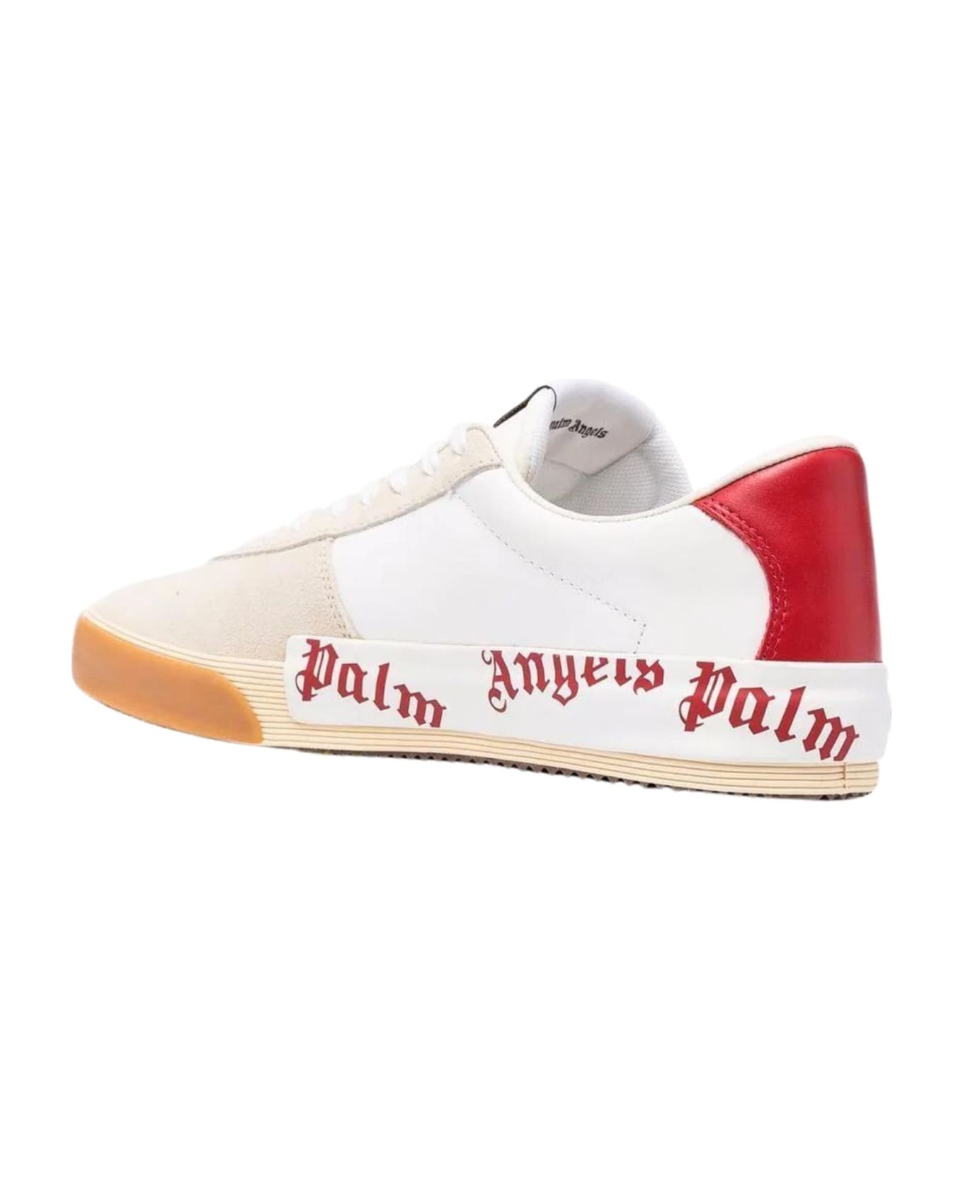 Palm Angels Leather Logo Sneakers - White