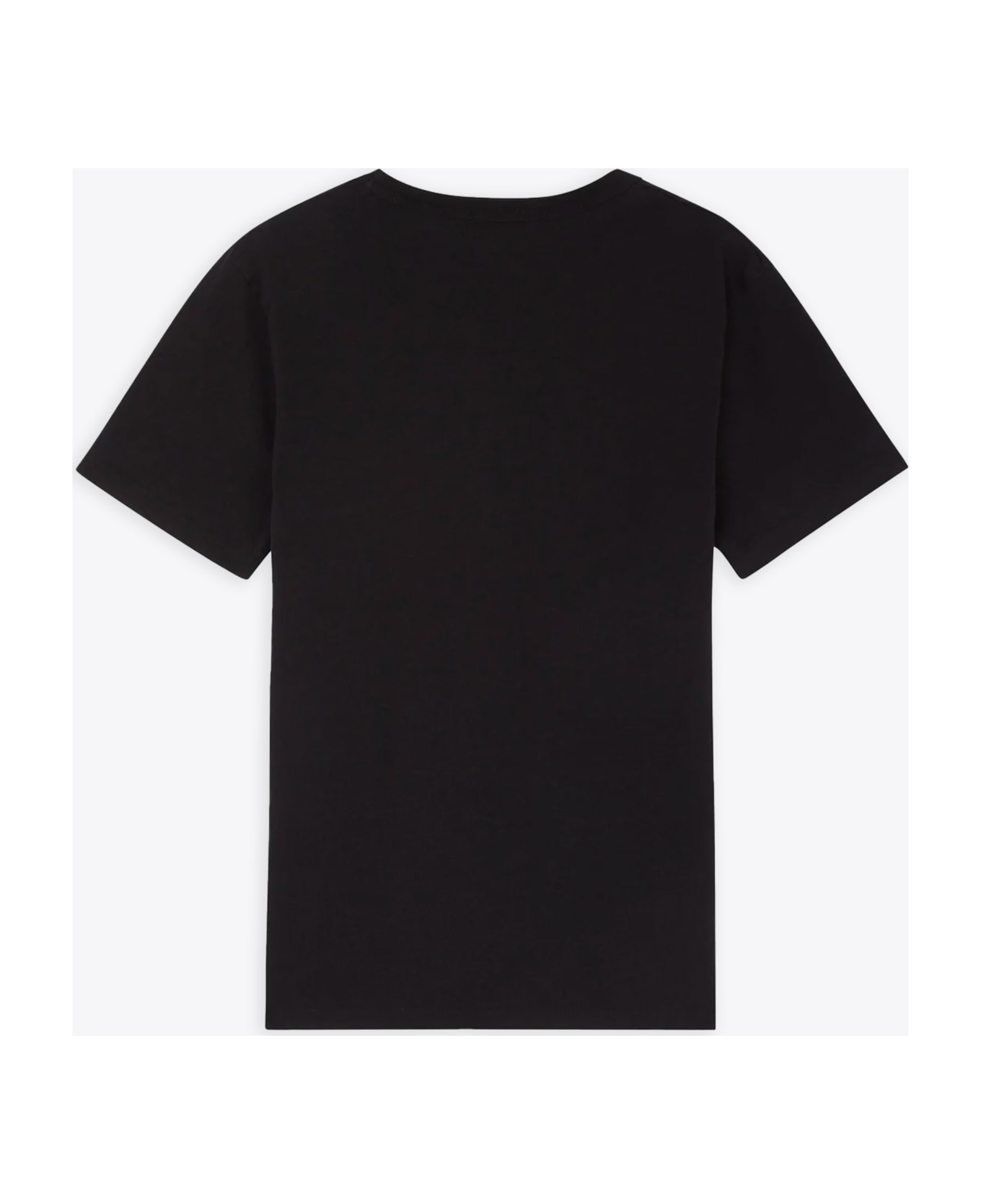 Maison Kitsuné Fox Head Patch Regular Tee Shirt Black Cotton T-shirt With Chest Patch - Fox Head Patch Regular Tee - BLACK